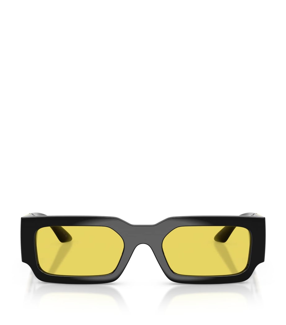 Versace Greca Maxi Rectangle Sunglasses Black Image 1