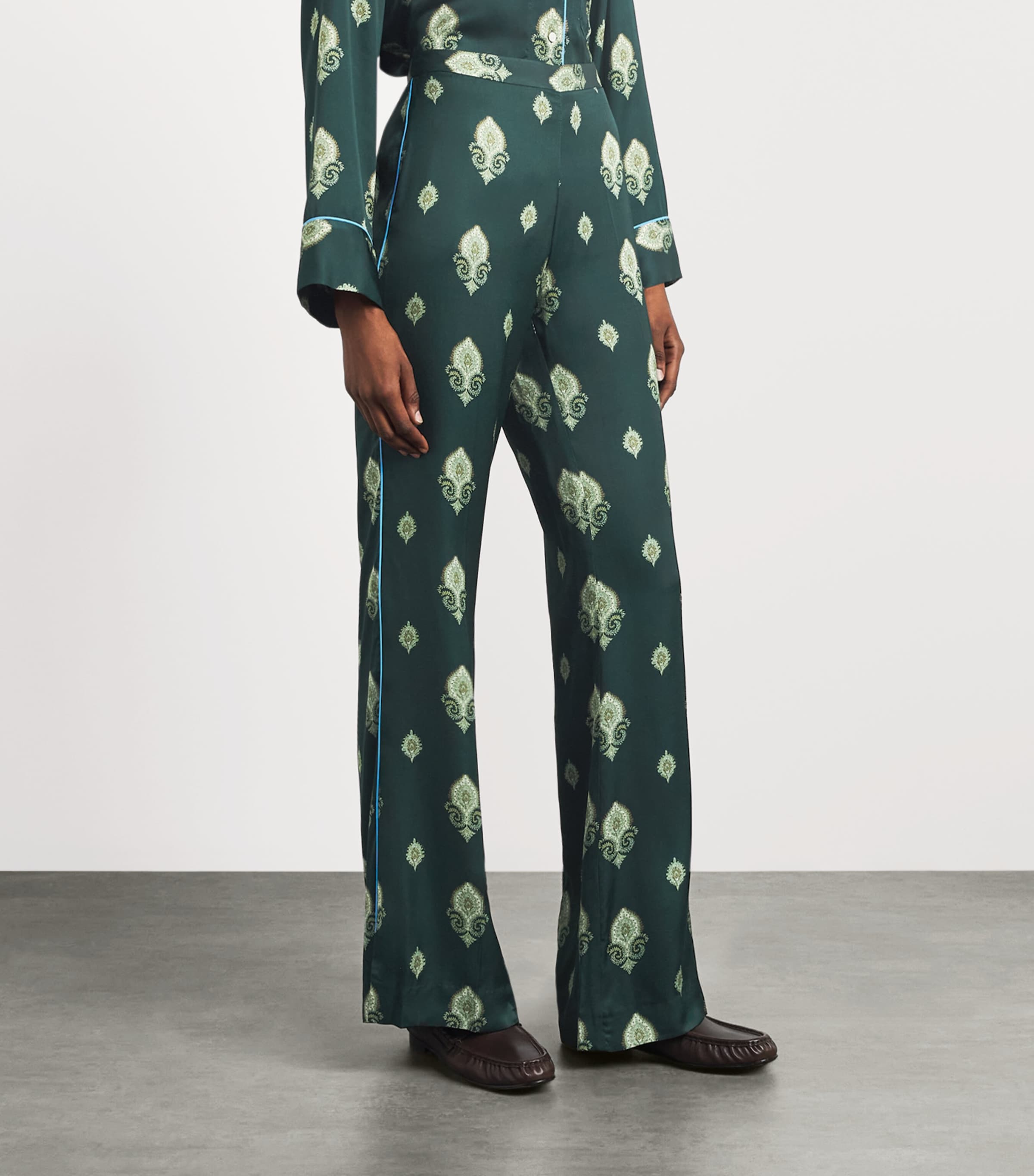 Sandro Paris Womens Paisley Trousers Green Image 4
