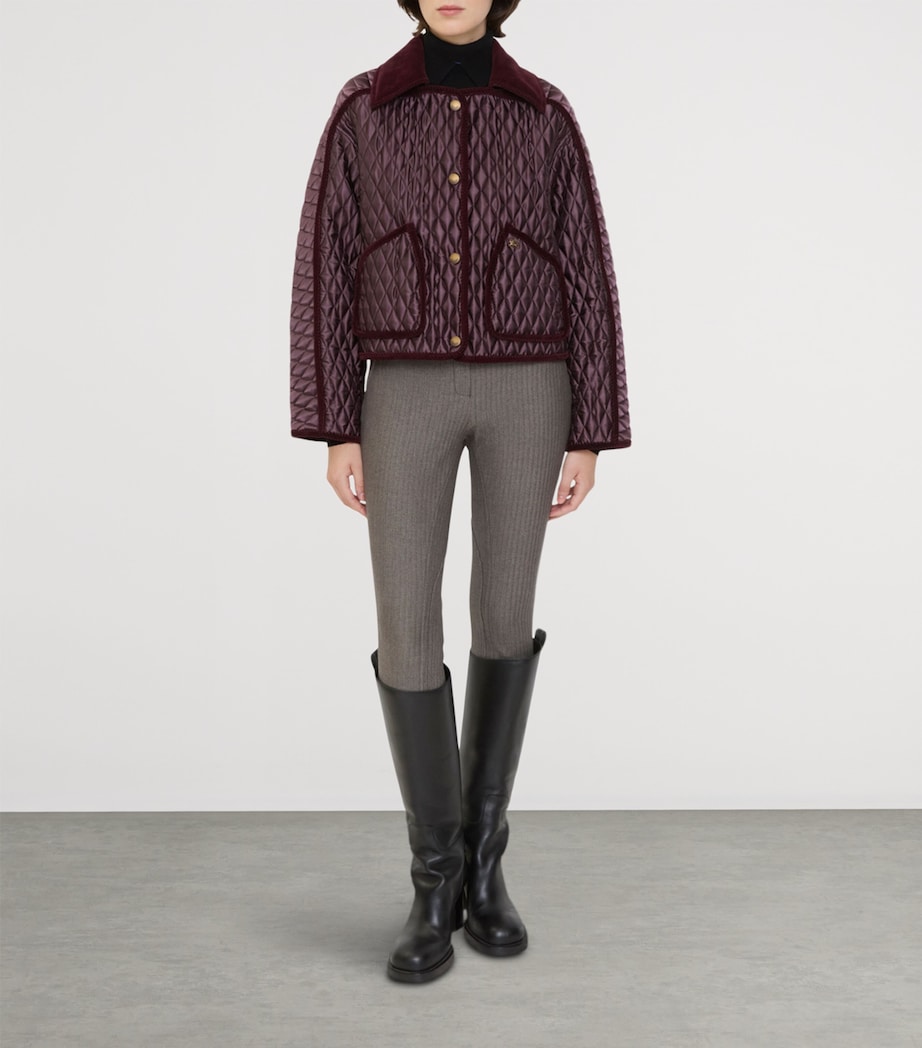 Quilted Cropped Floriston Jacket MAHOGANY Image 2