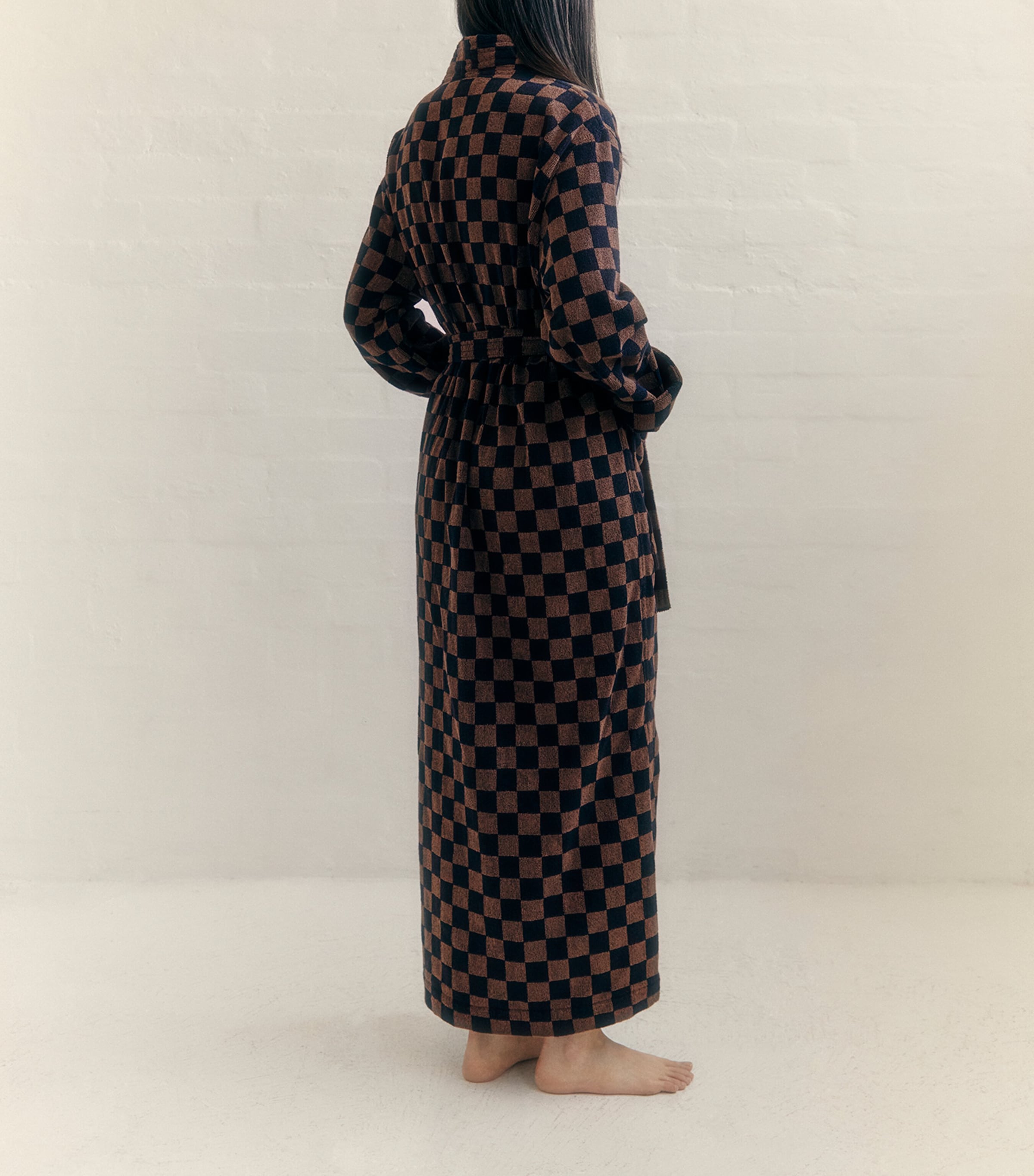 Organic Cotton Sulis Bathrobe (Medium/Large) TABAC / NOIR Image 4