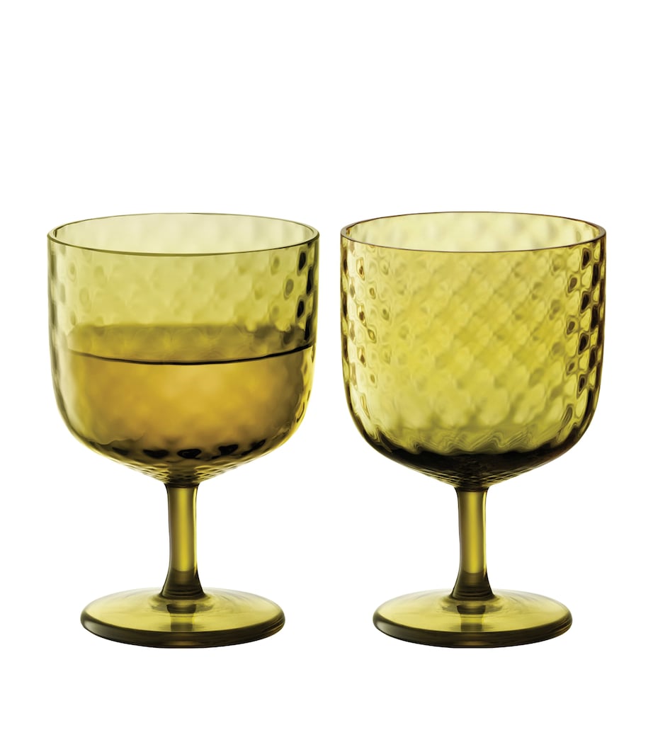 Set of 2 Dapple Wine Glasses (325ml) GREEN Image 3