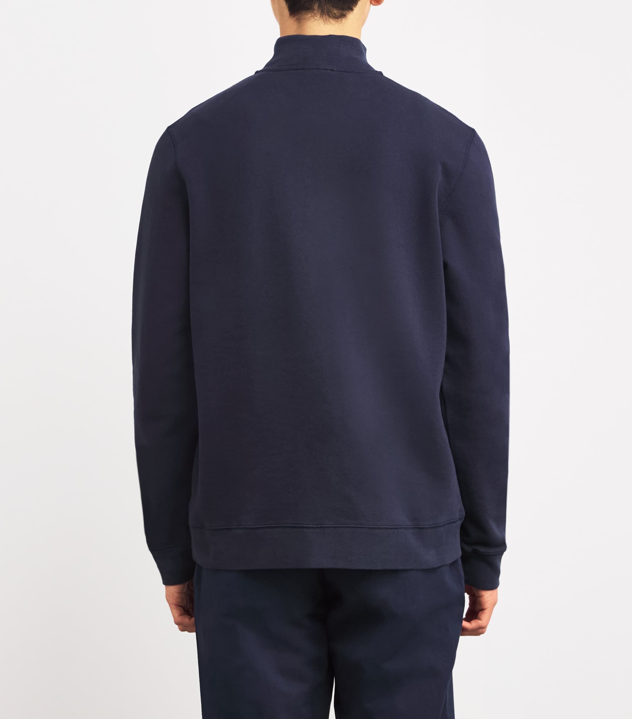 Cotton Half-Zip Sweatshirt NAVY1 Image 4