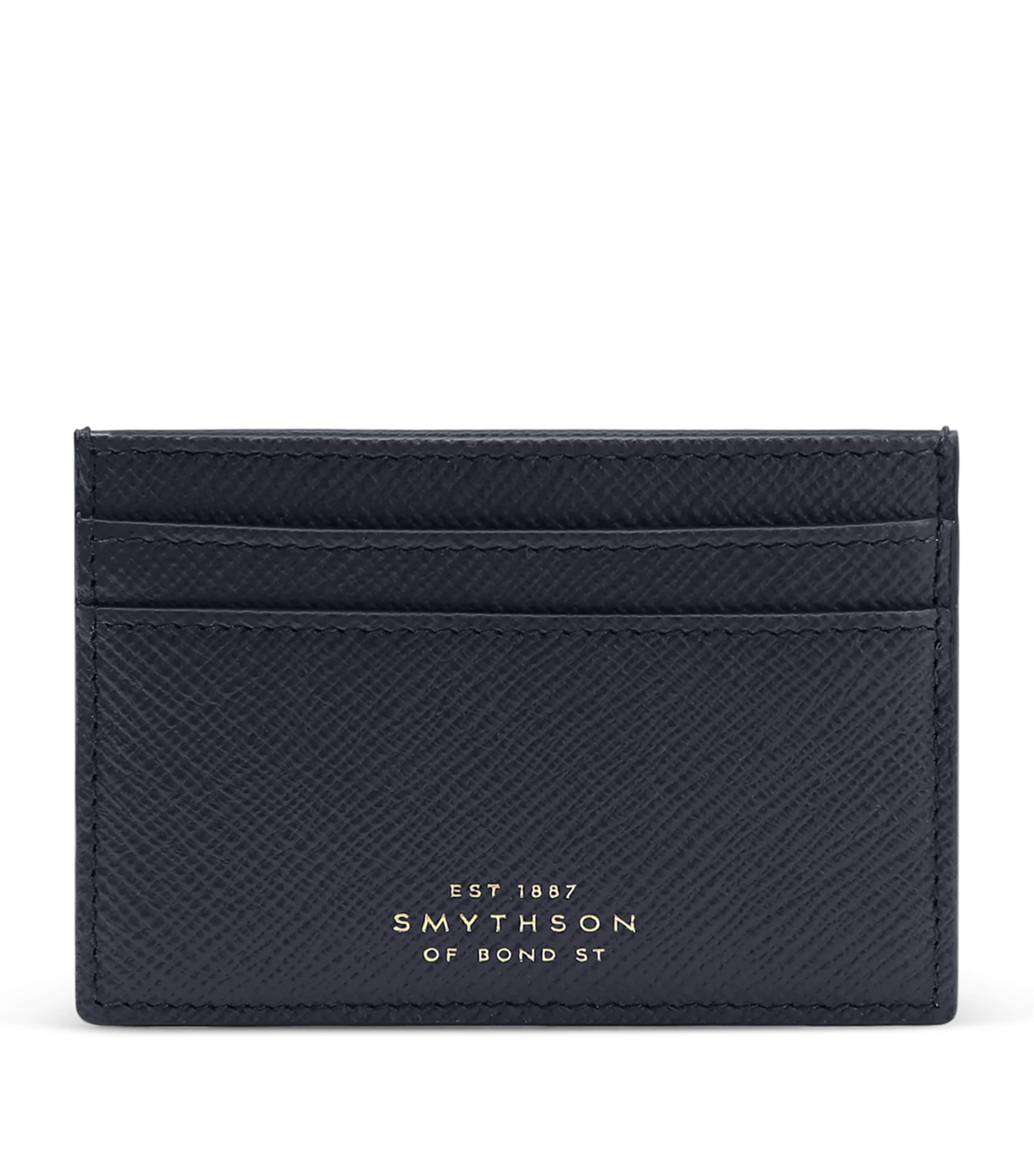 Shop Smythson Panama Leather Card Holder In Blue