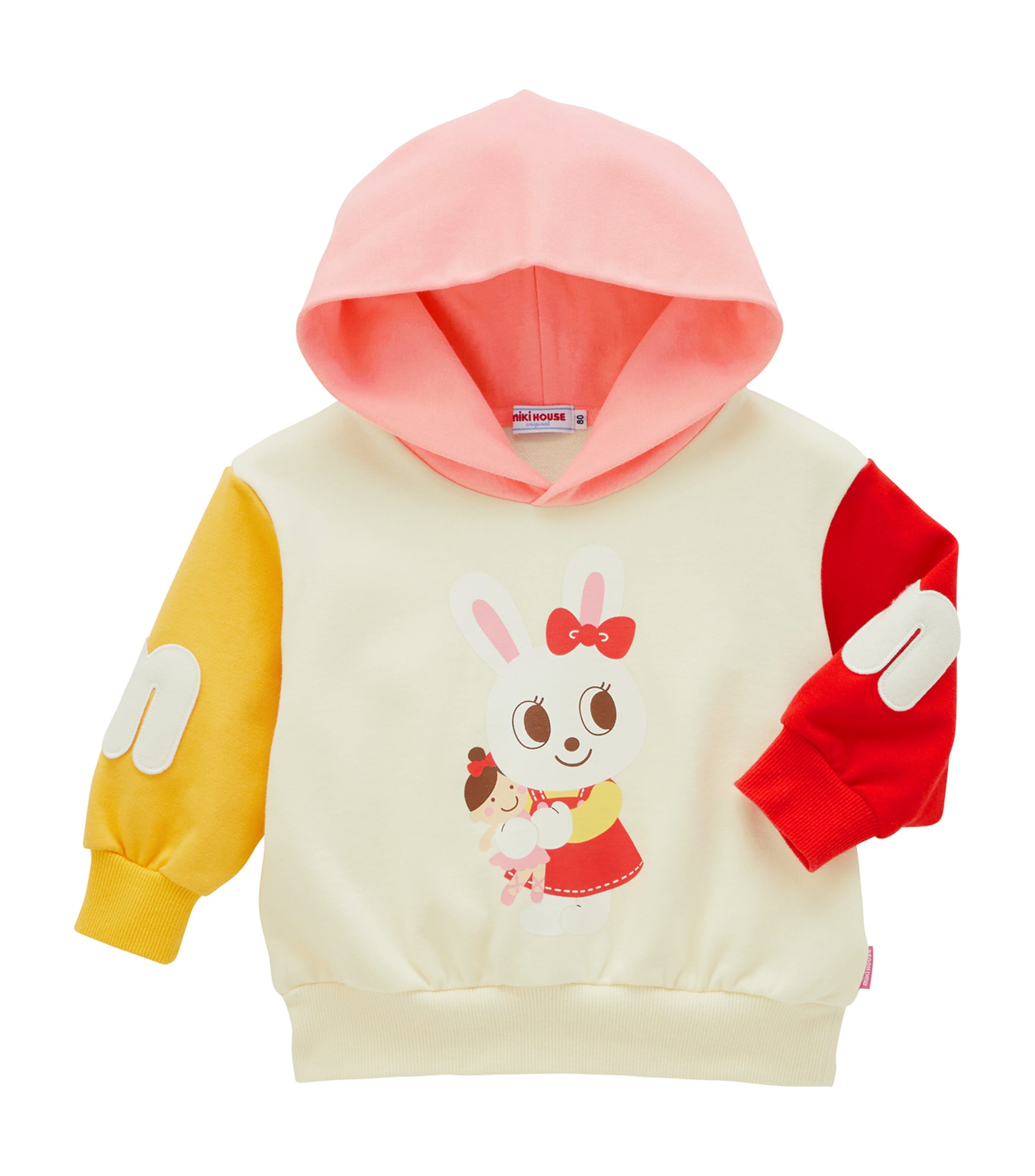 Miki House Cotton Pucci And Usako Hoodie In Pink