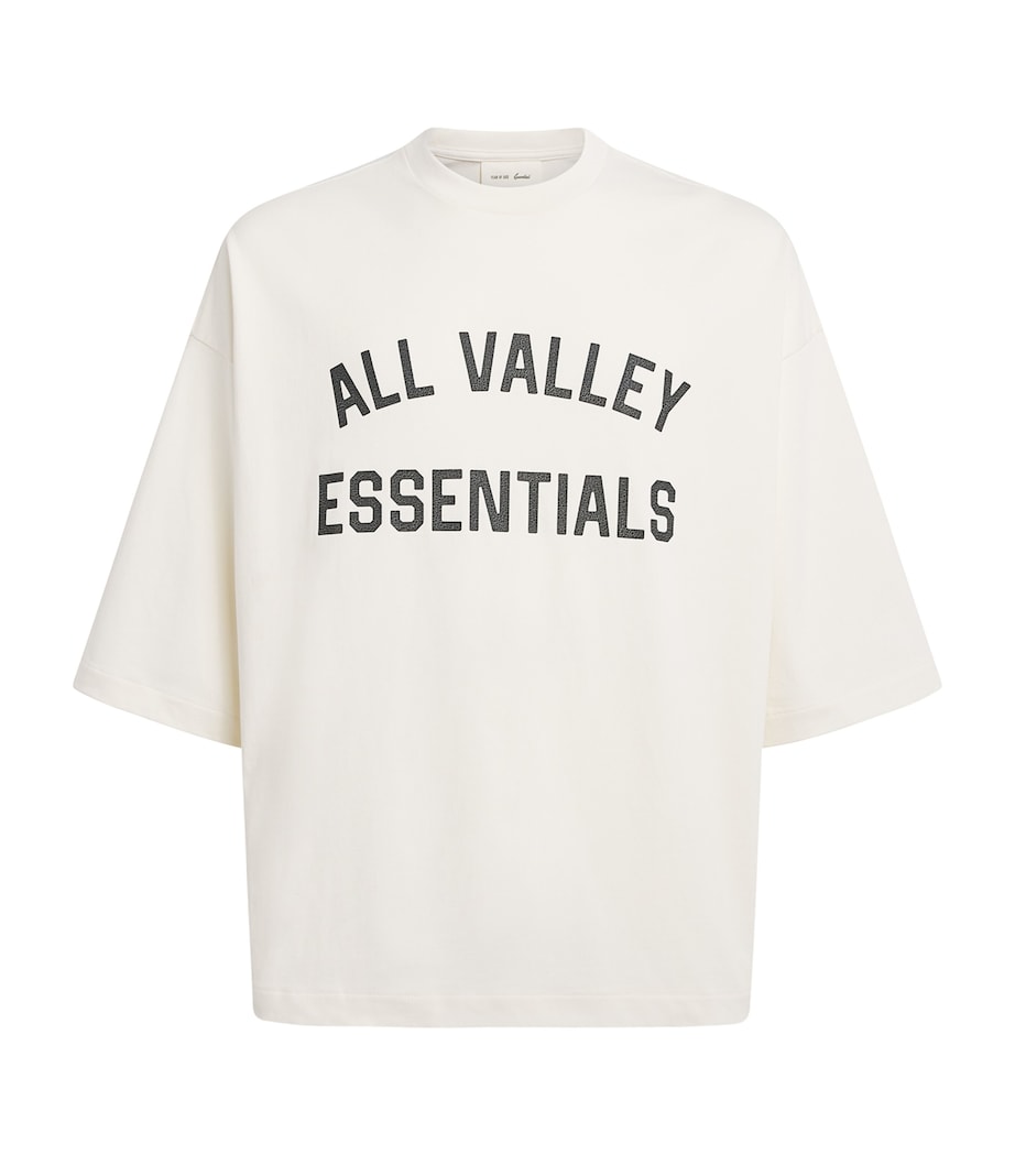 FEAR OF GOD ESSENTIALS Mens Cotton Boxy Merch T-Shirt Ivory Image 1