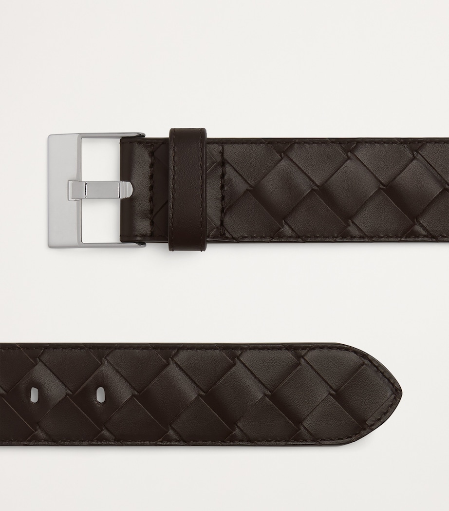 Leather Intrecciato Watch Buckle Belt 2145 Image 4