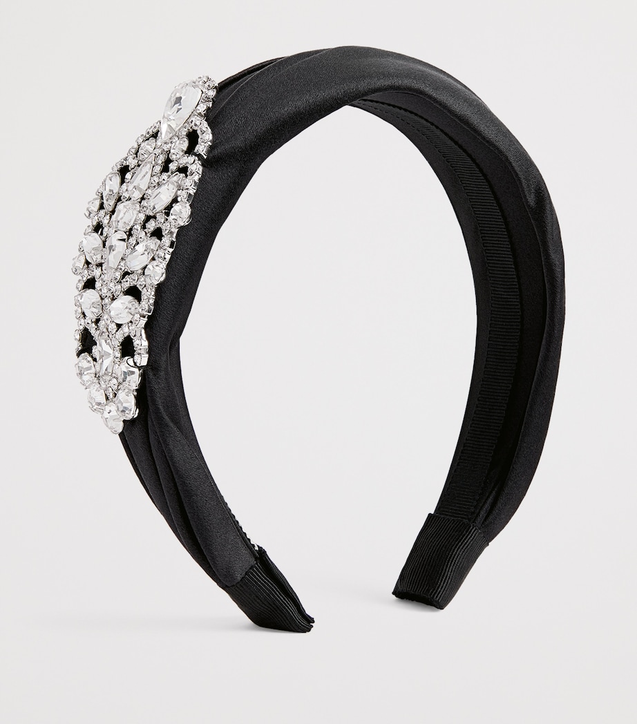 Satin Embellished Harriet Headband BLACK Image 2
