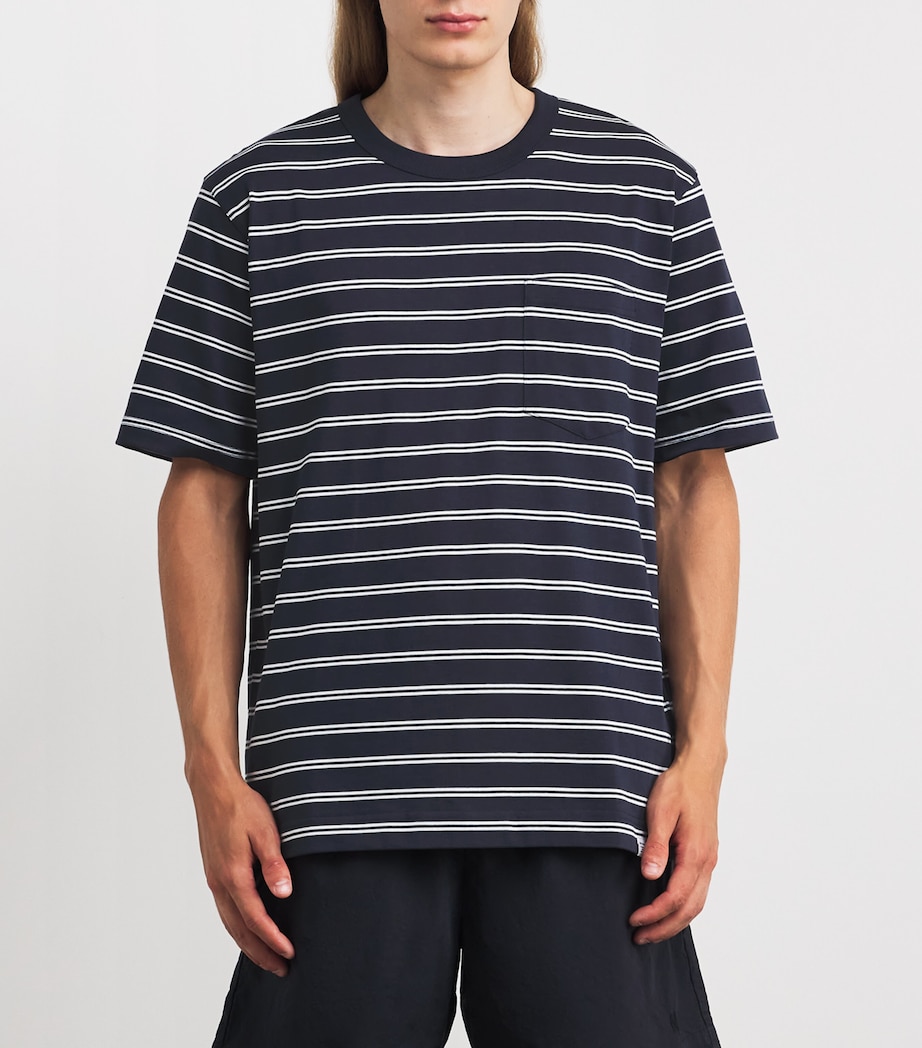 Cotton Stripe T-Shirt DARK NAVY Image 3