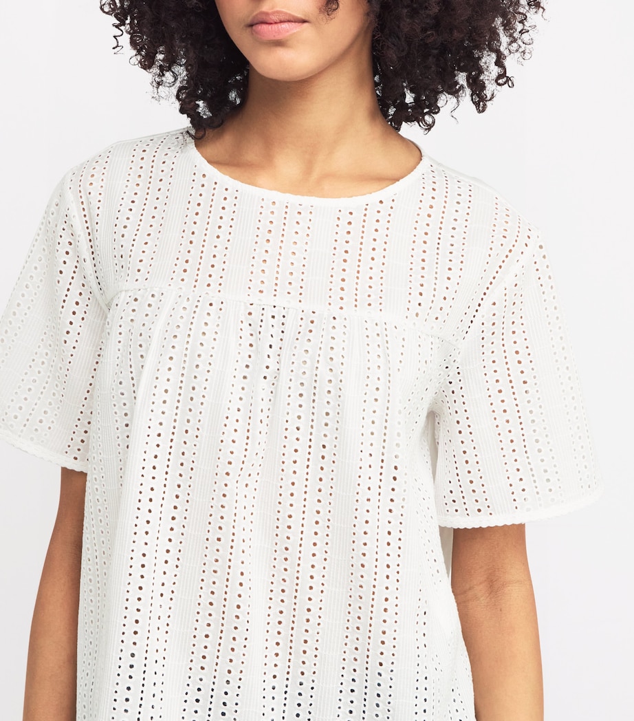 Weekend Max Mara Womens Broderie Anglaise Top White Image 6