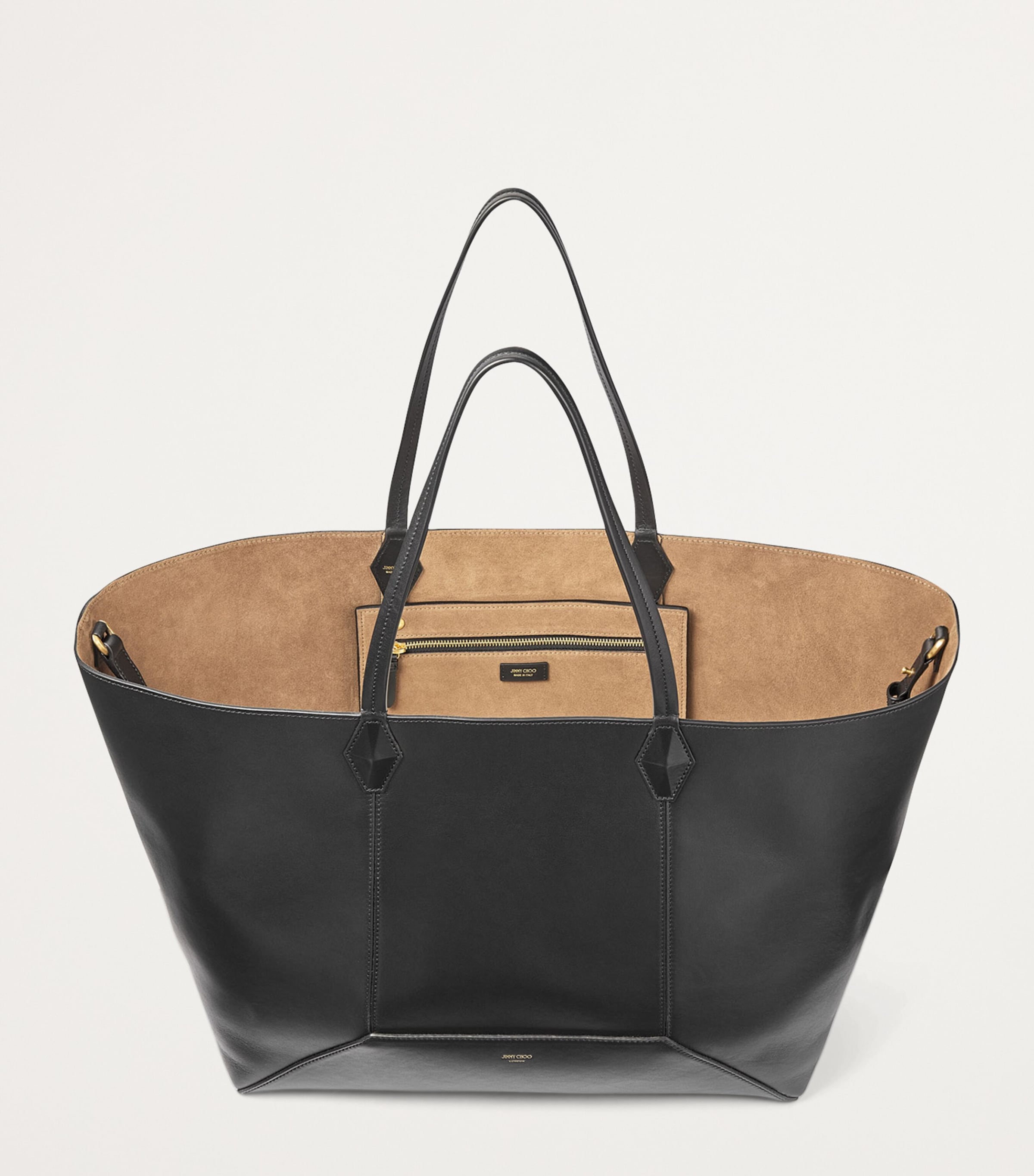 Diamond Large Leather Tote Bag BLACK Image 5