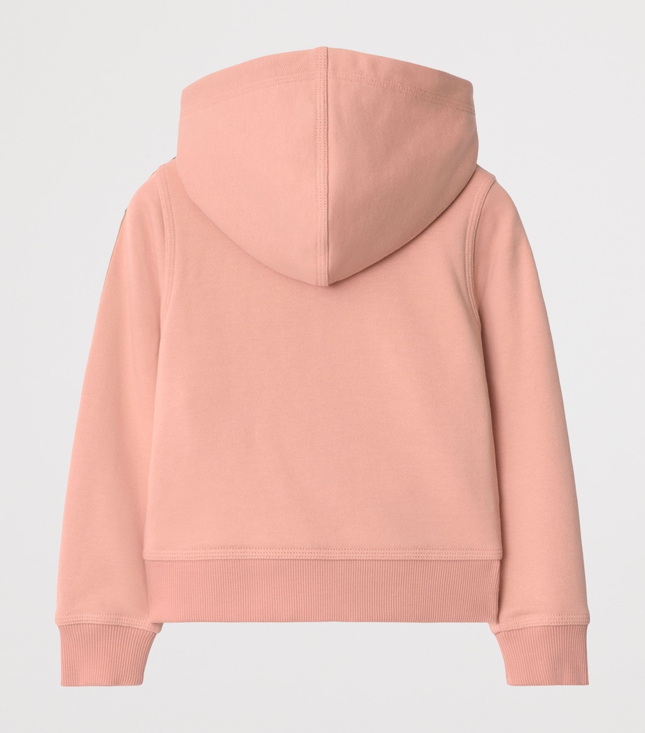 Burberry Kids Pink Cotton Check-Trim Hoodie (3-12 Years) Harrods US