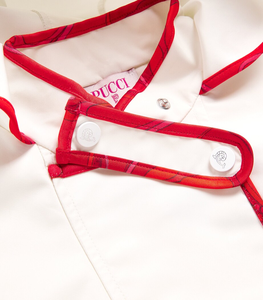 Contrast-Trim Hooded Jacket (4-14 Years) 102AVIVORY/IVORY Image 4