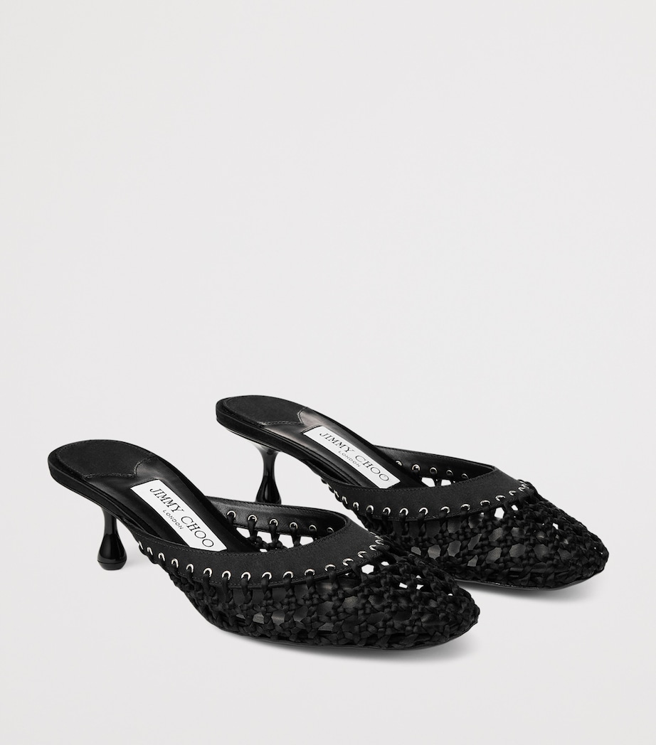 Pixie 50 Woven Mules BLACK Image 5