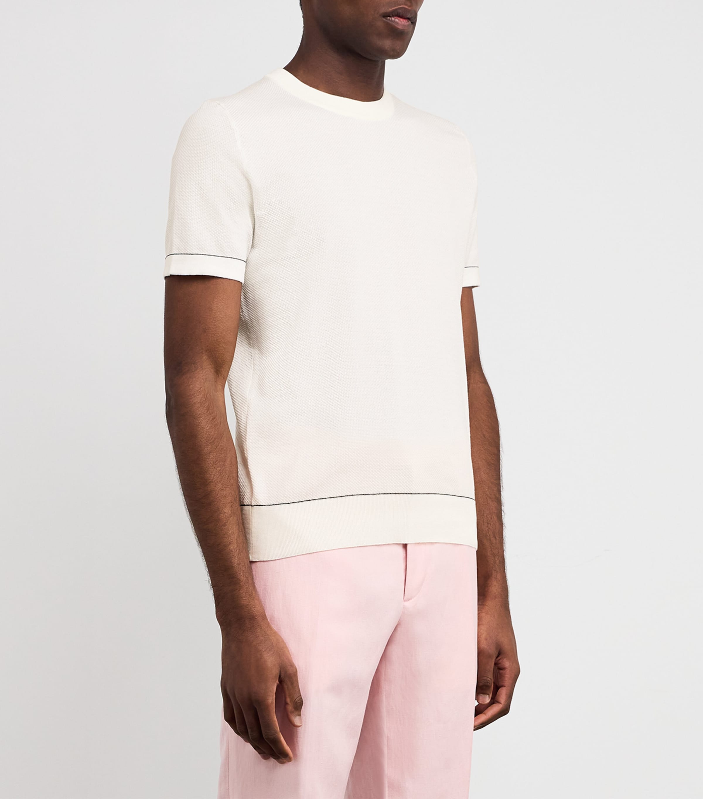 Brioni Mens Sea Island Cotton Knitted T-Shirt Image 3