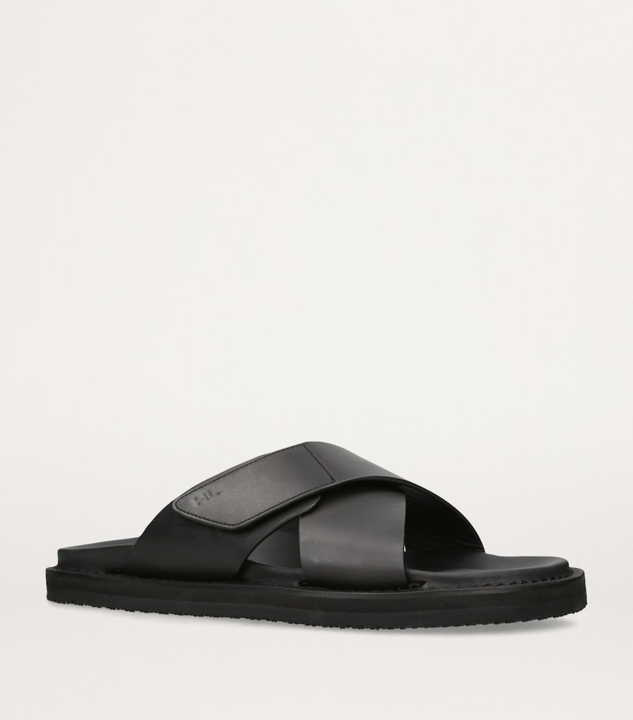 Leather Promenade Cross Sandals BLACK Image 3