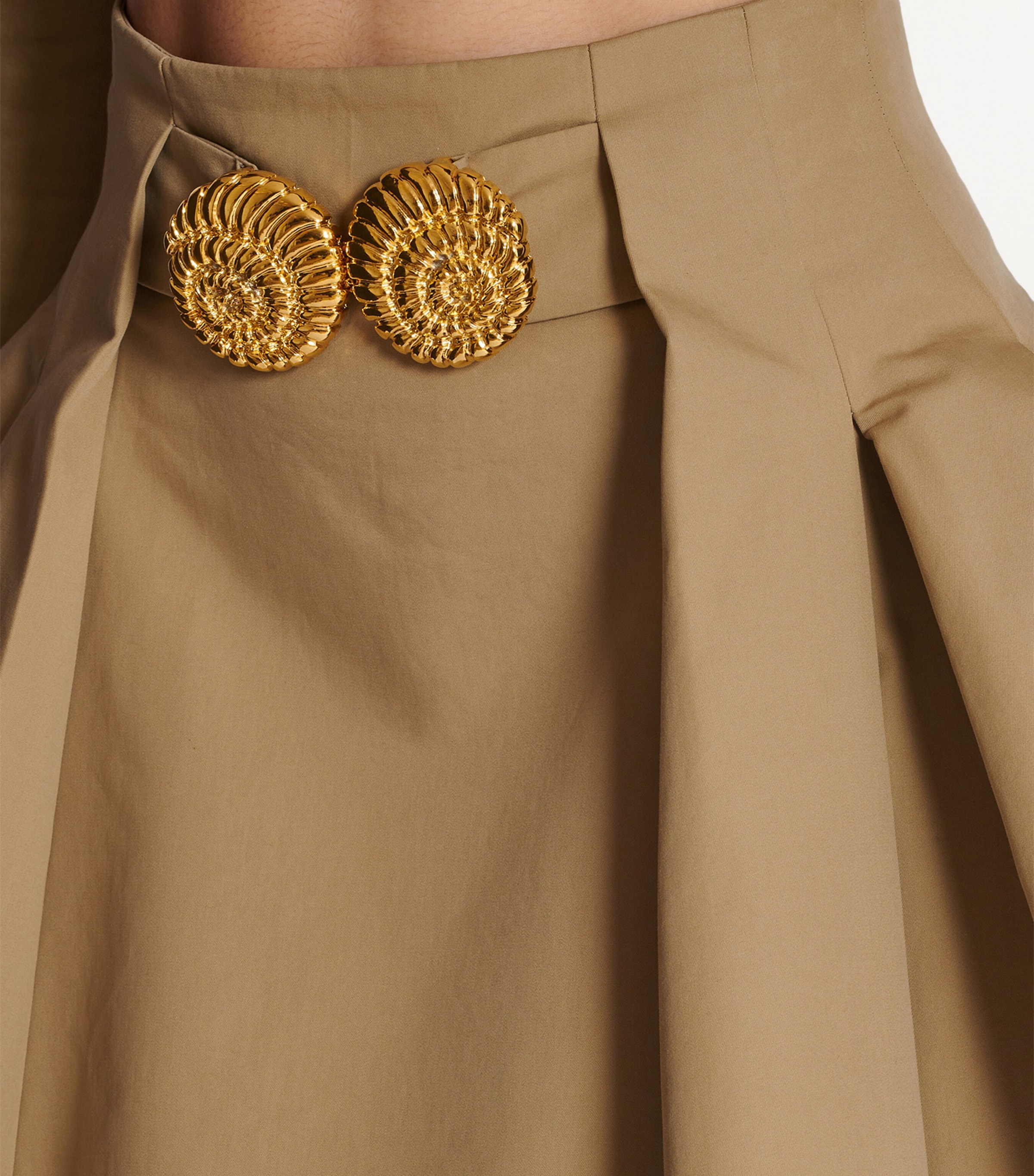【関税＆送料込み】Balmain Beige Polyamide Blend Skirt Balmain Pleated paneled knitted mini skirt | REVERSIBLE