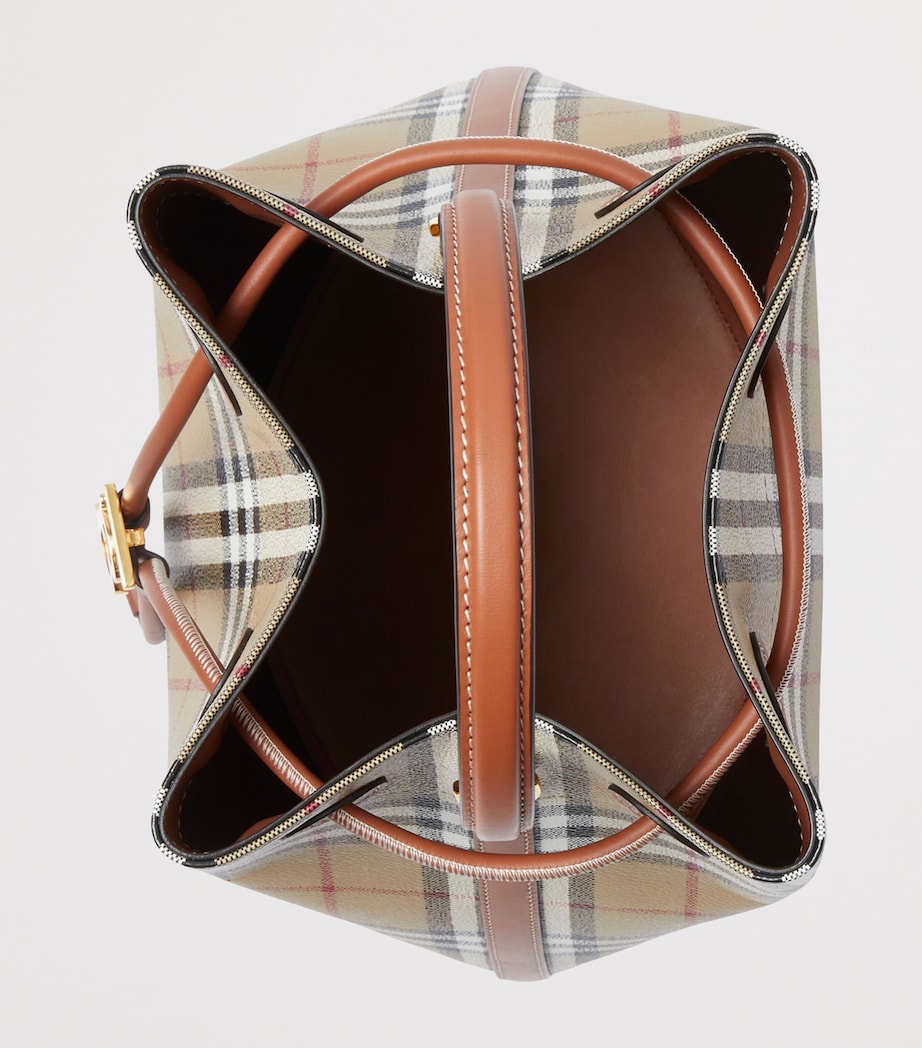 Small Check Monogram Bucket Bag VNTG CHK/BRIAR BROWN Image 5