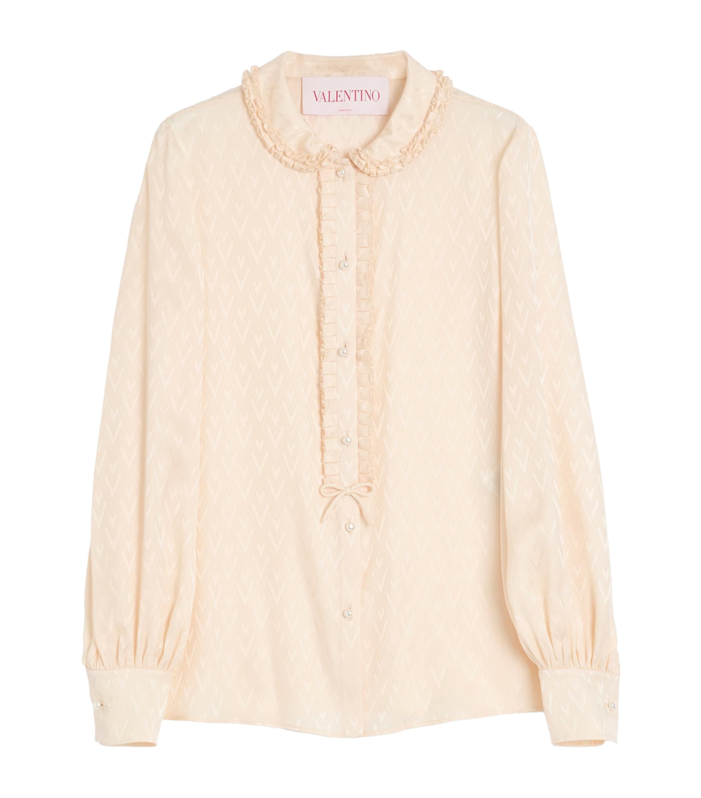 Valentino Chemise En Jacquard De Soie Toute La V Femme Bouleau 48