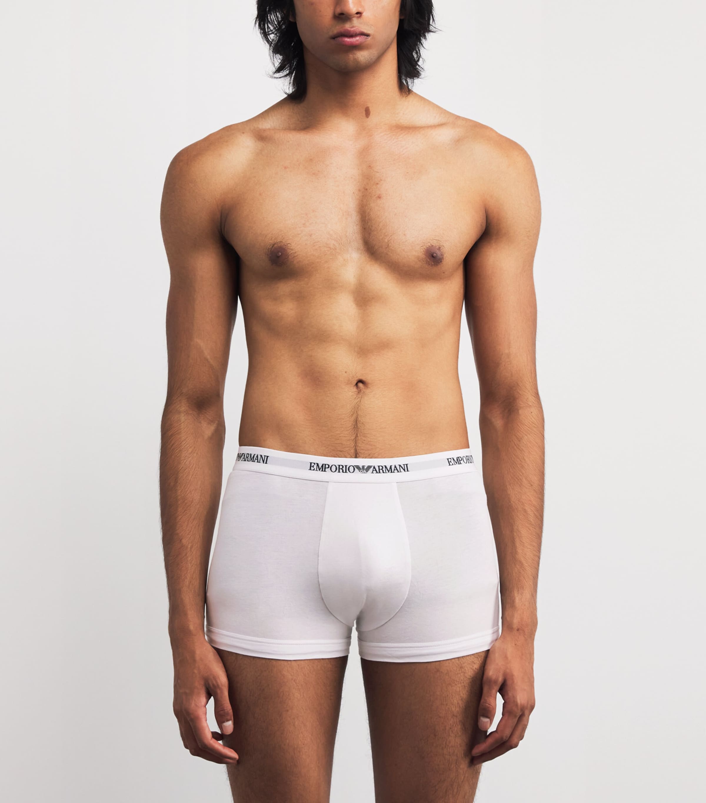 Stretch-Cotton Logo Trunks (Pack Of 3) M0066 WHITE Image 2