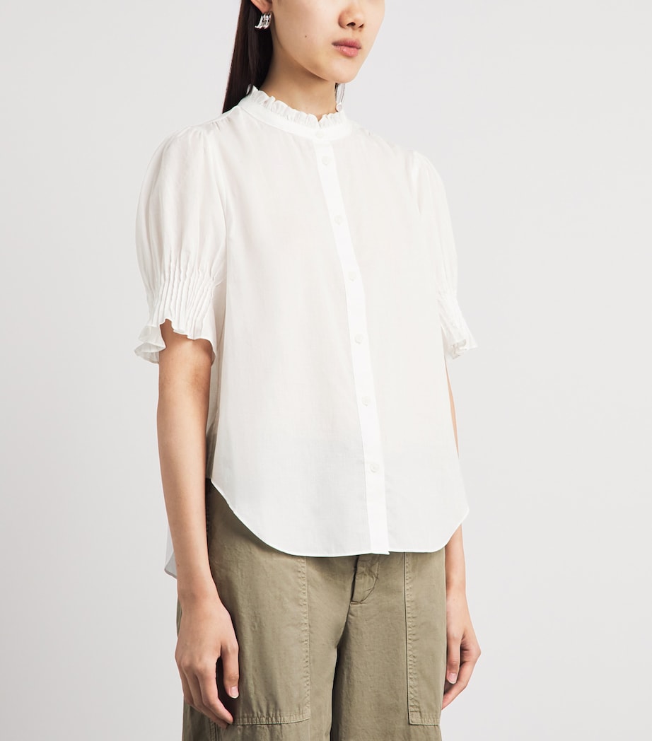 Rag & Bone Womens Cotton Dakota Blouse Bone Image 4