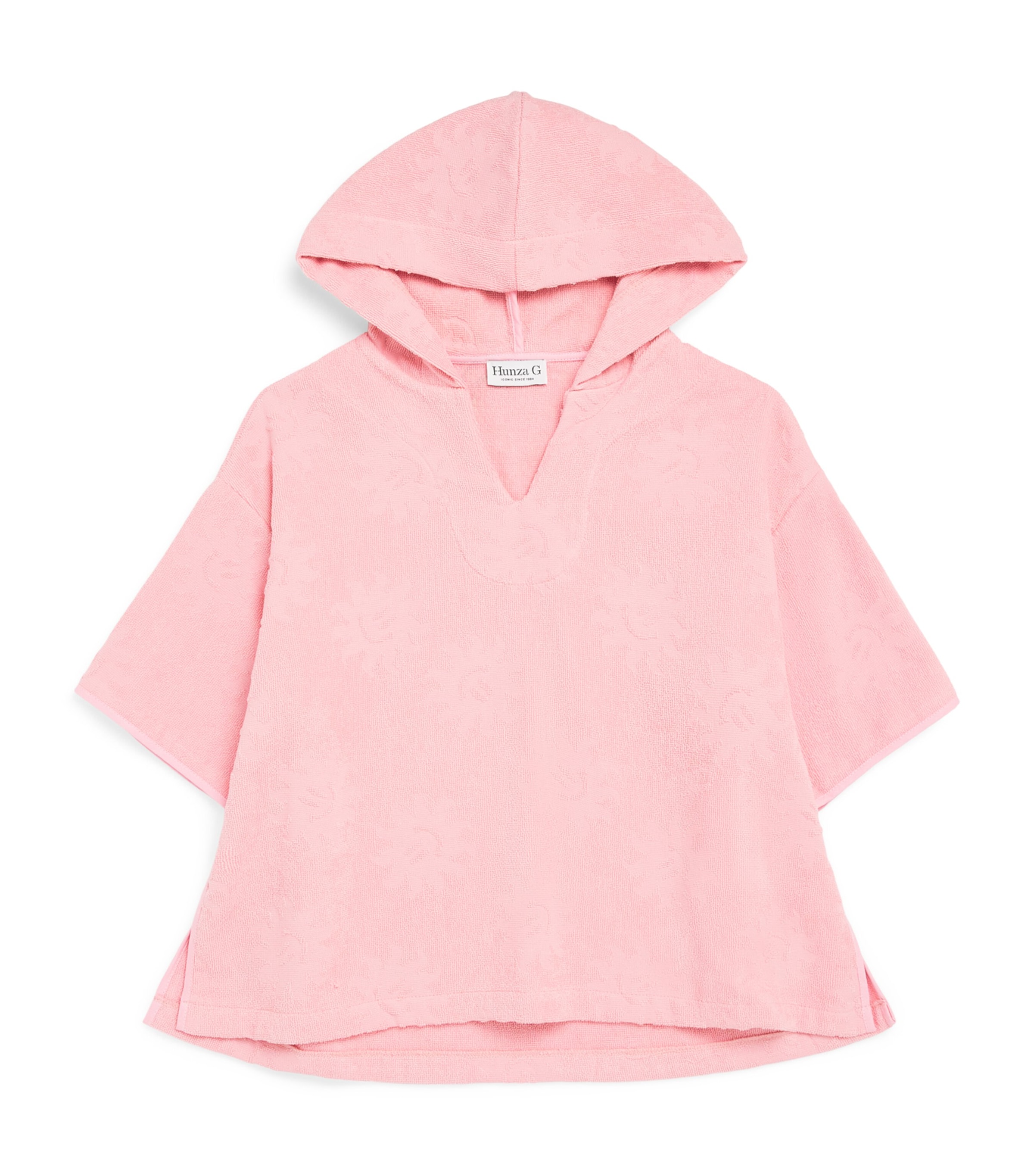 Hunza G Kids Towelling Sunny Hooded Poncho (2-6 Years) Pink Image 1