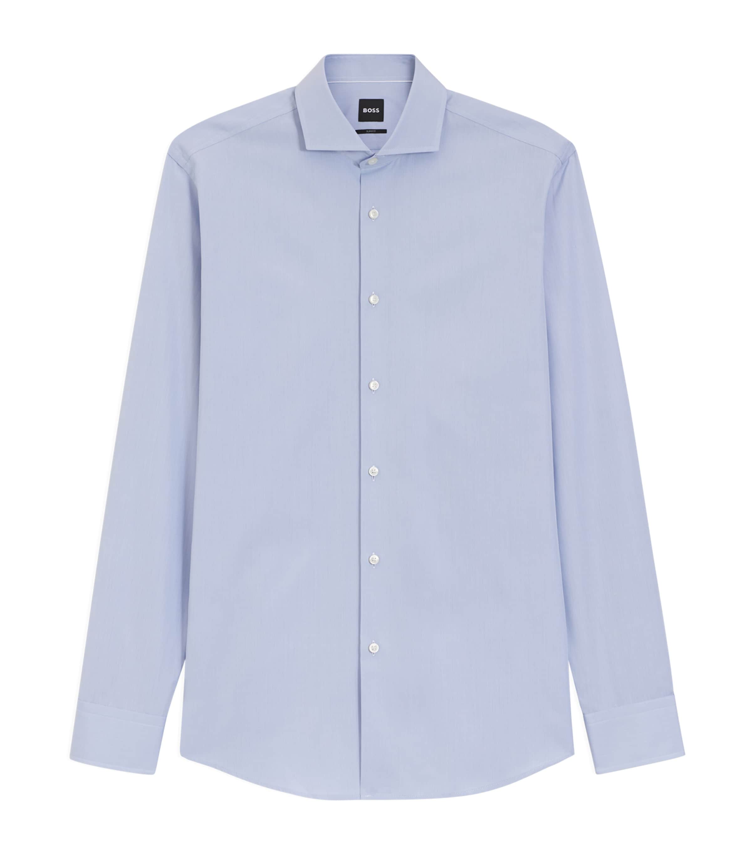 BOSS Mens Cotton Slim-Fit Shirt Image 1