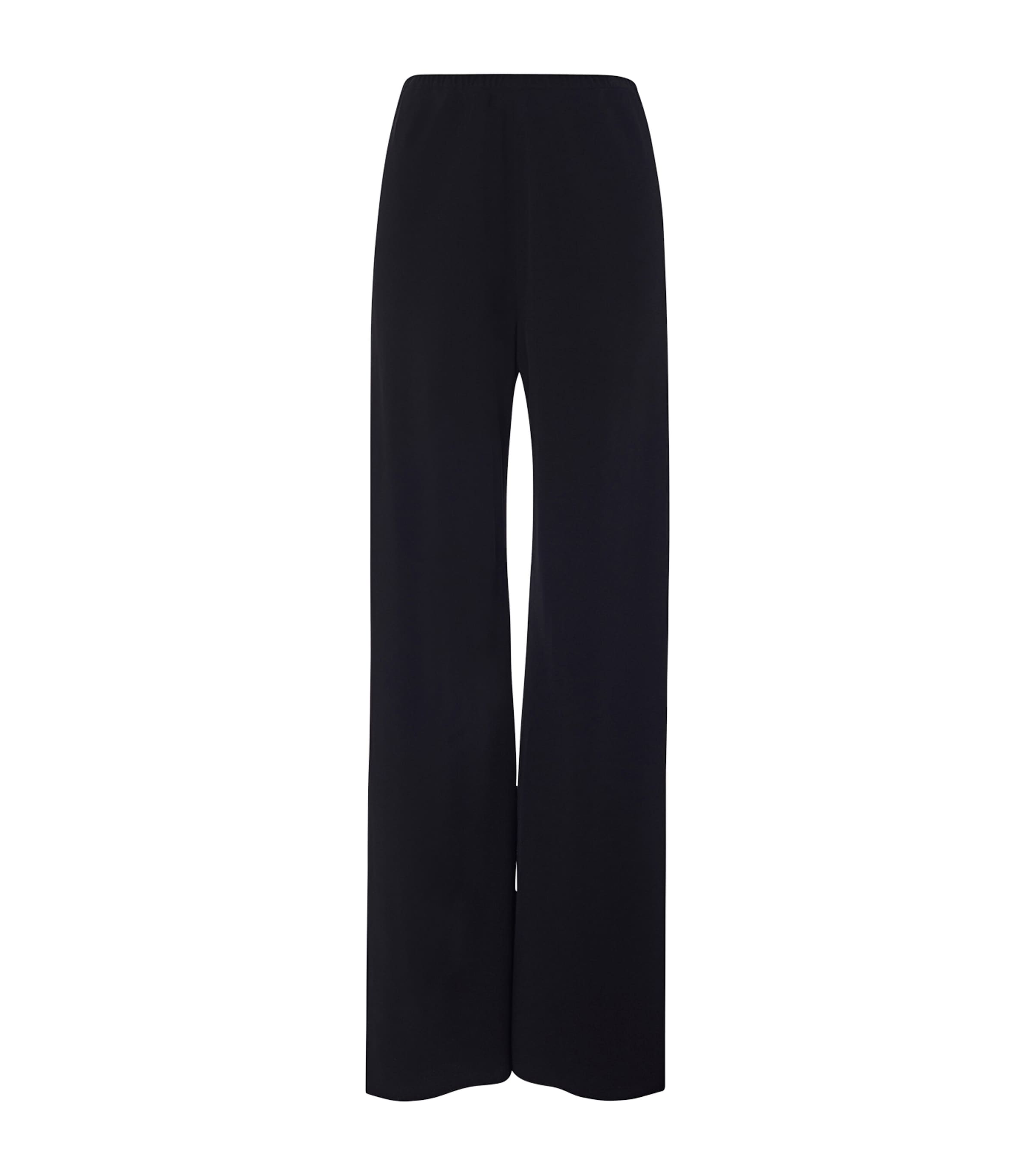 The Row Gala Wide-leg Crepe Pants In Black