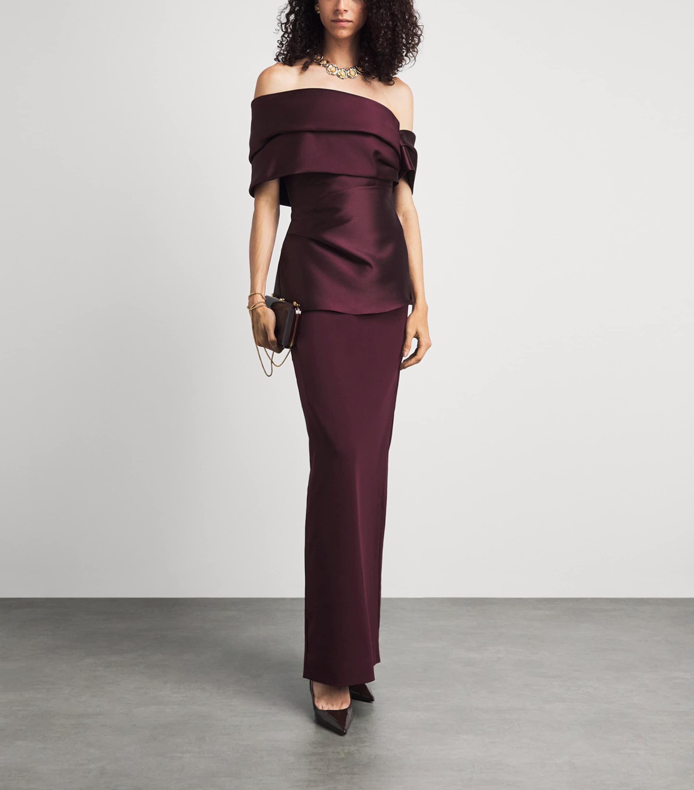 Solace London Womens Satin Lucine Maxi Dress Grape Image 2