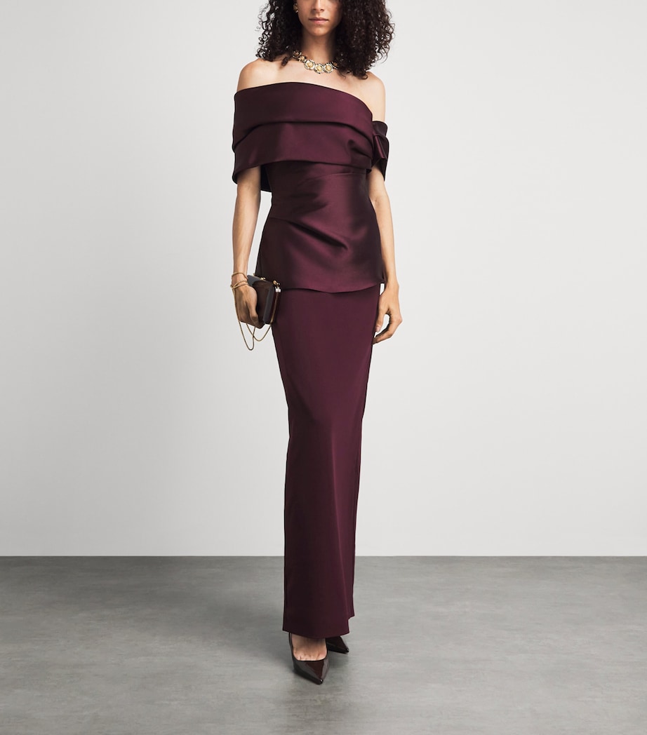 Solace London Womens Satin Lucine Maxi Dress Grape Image 2