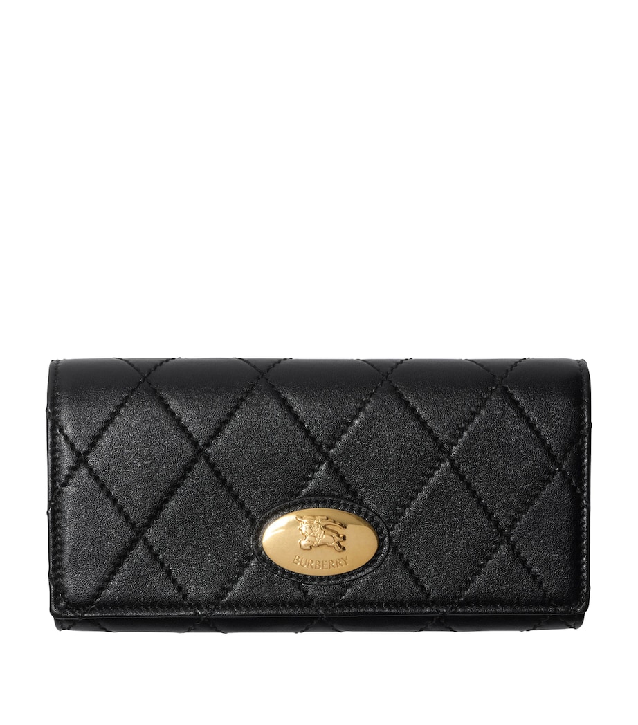 Leather Quilted Wallet BLACK Image 1