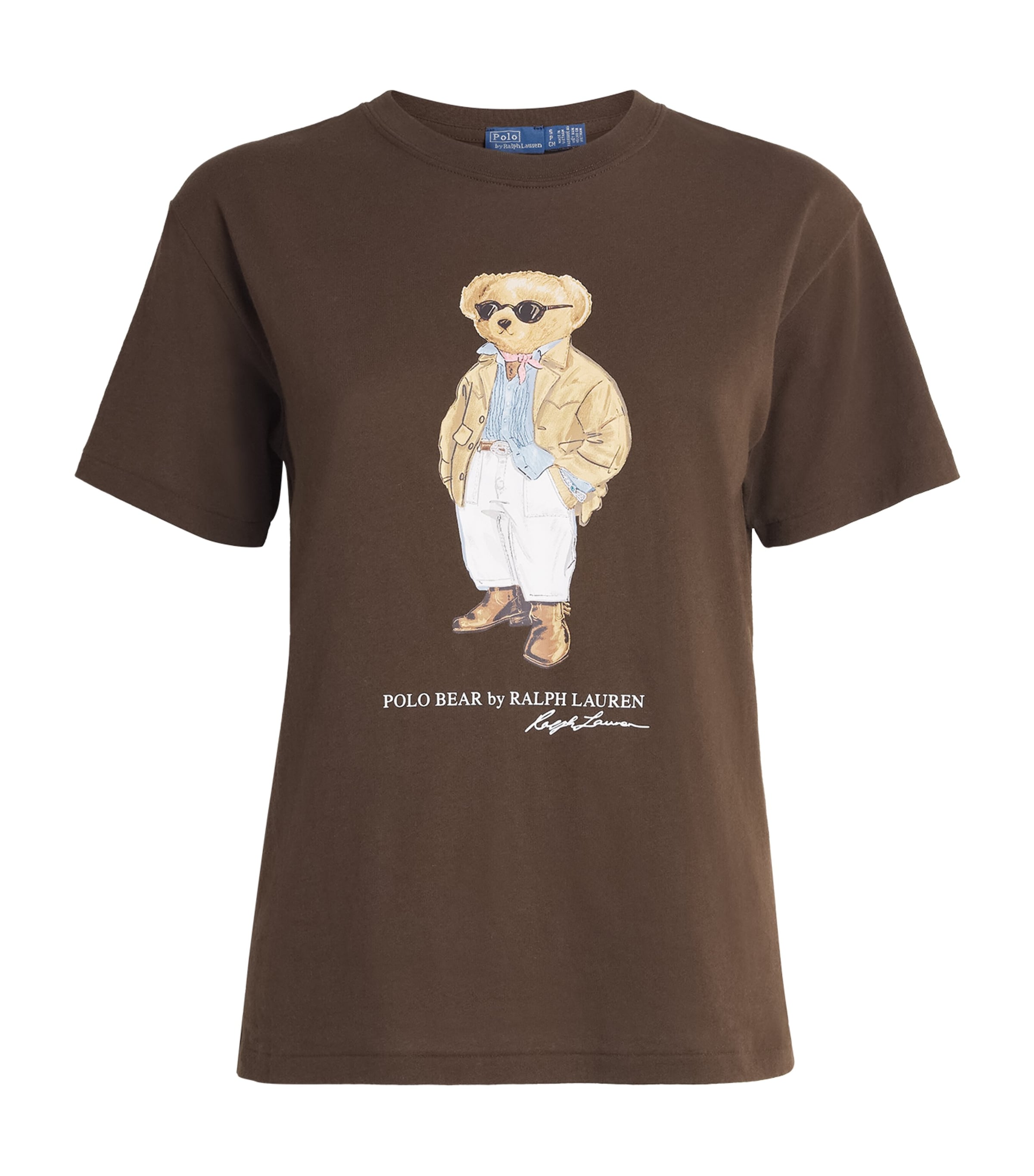 Cotton Polo Bear T-Shirt DARK BROWN Image 1