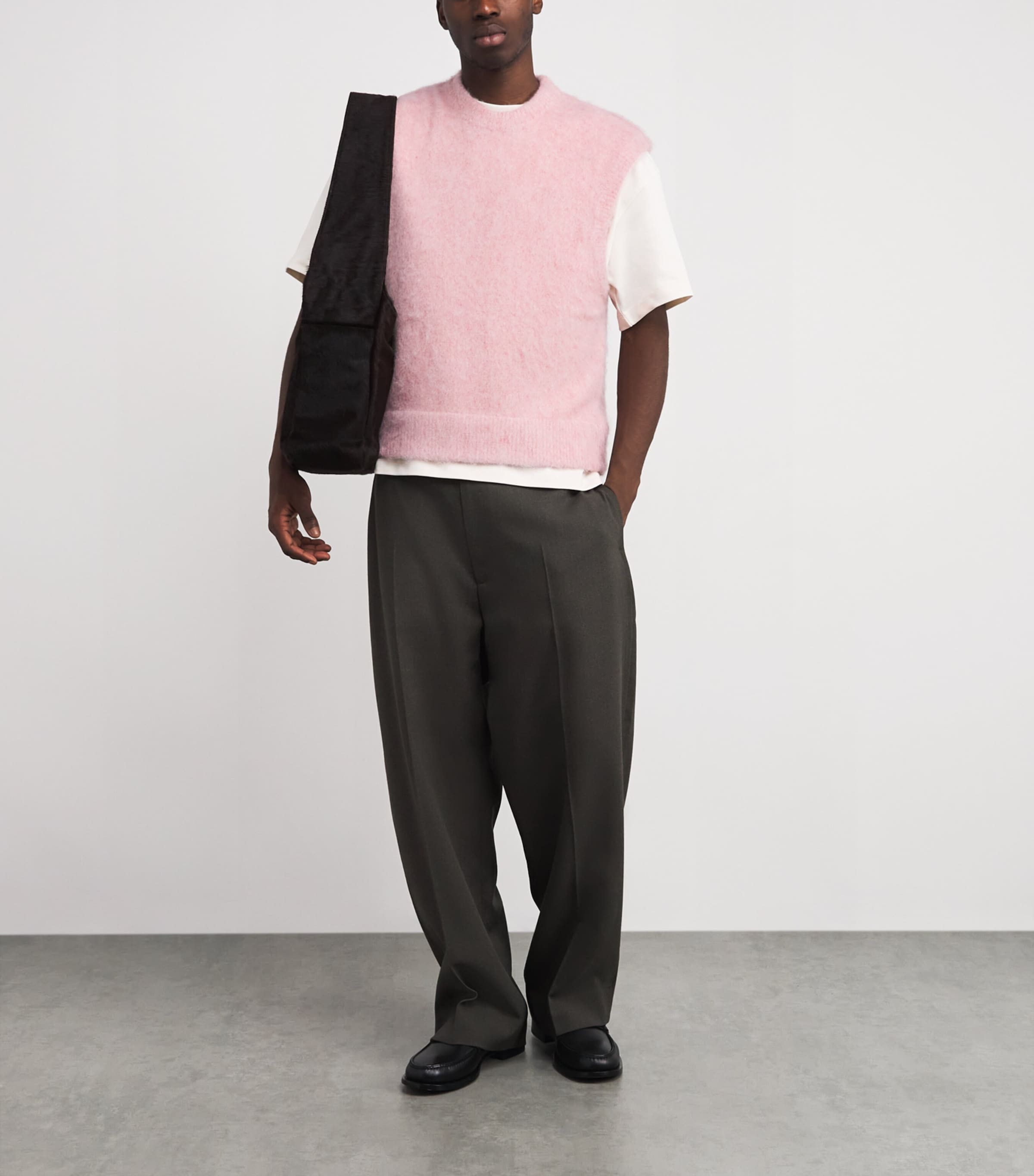 Brushed Knit Sweater Vest PINK Image 2