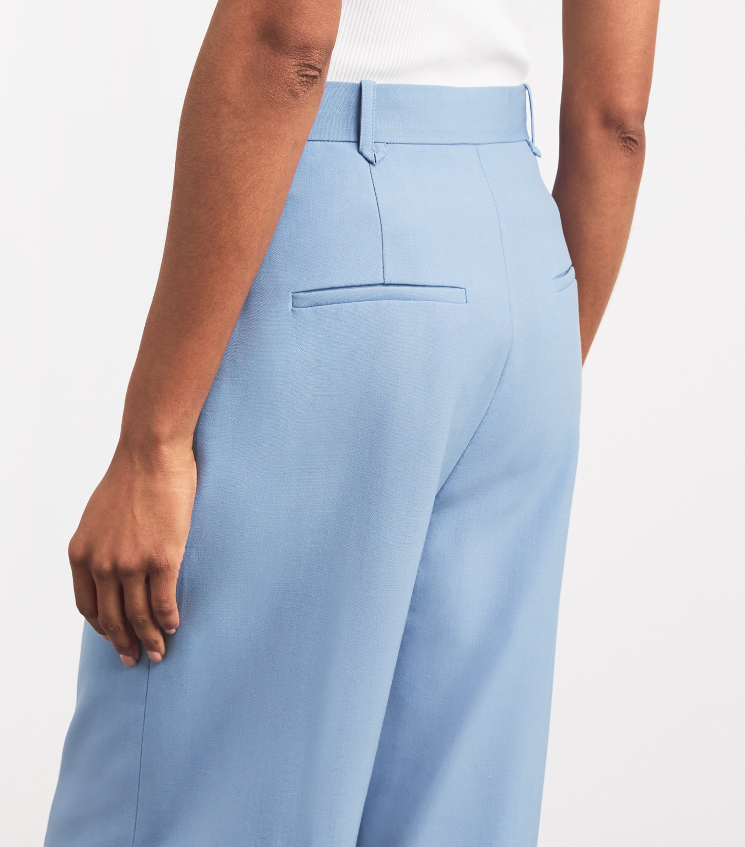 Wool Atlantis Wide-Leg Trousers M60 CORNFLOWER BLUE Image 6