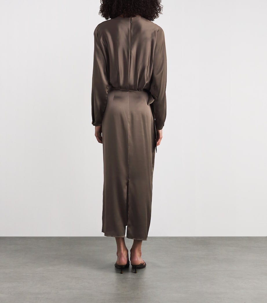 Silk-Blend Phoebe Maxi Dress TRUFFLE Image 3