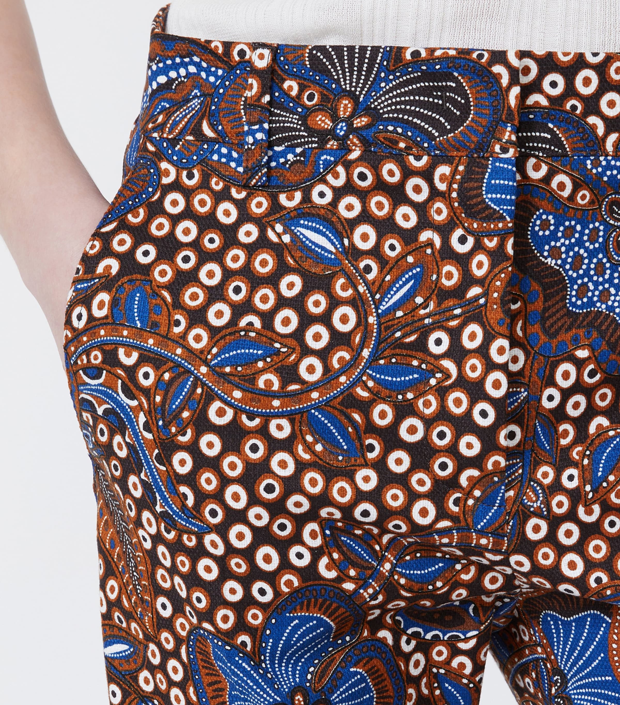 Weekend Max Mara Womens Printed Straight Trousers Tobacco Image 5