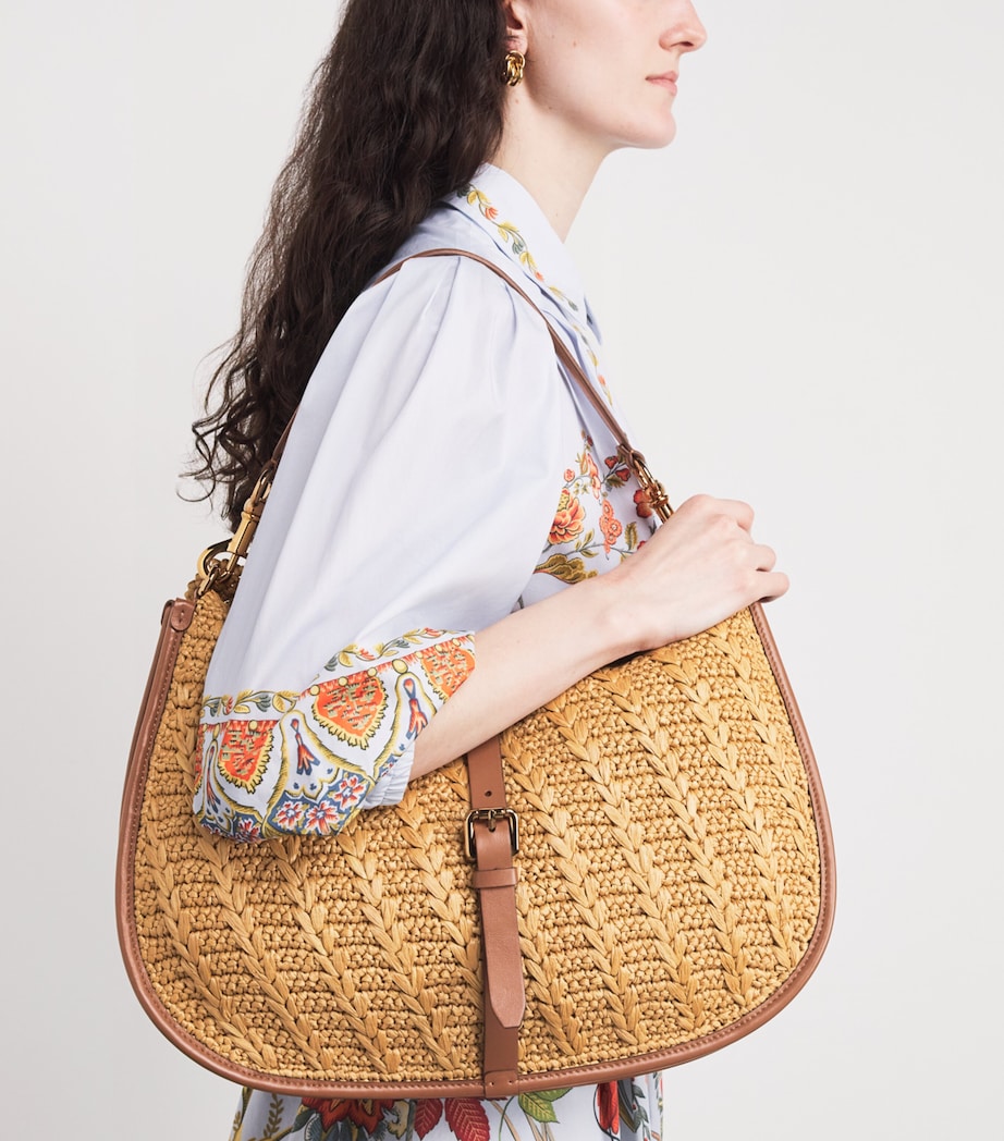 Raffia Pony Shoulder Bag Y0412 Image 5
