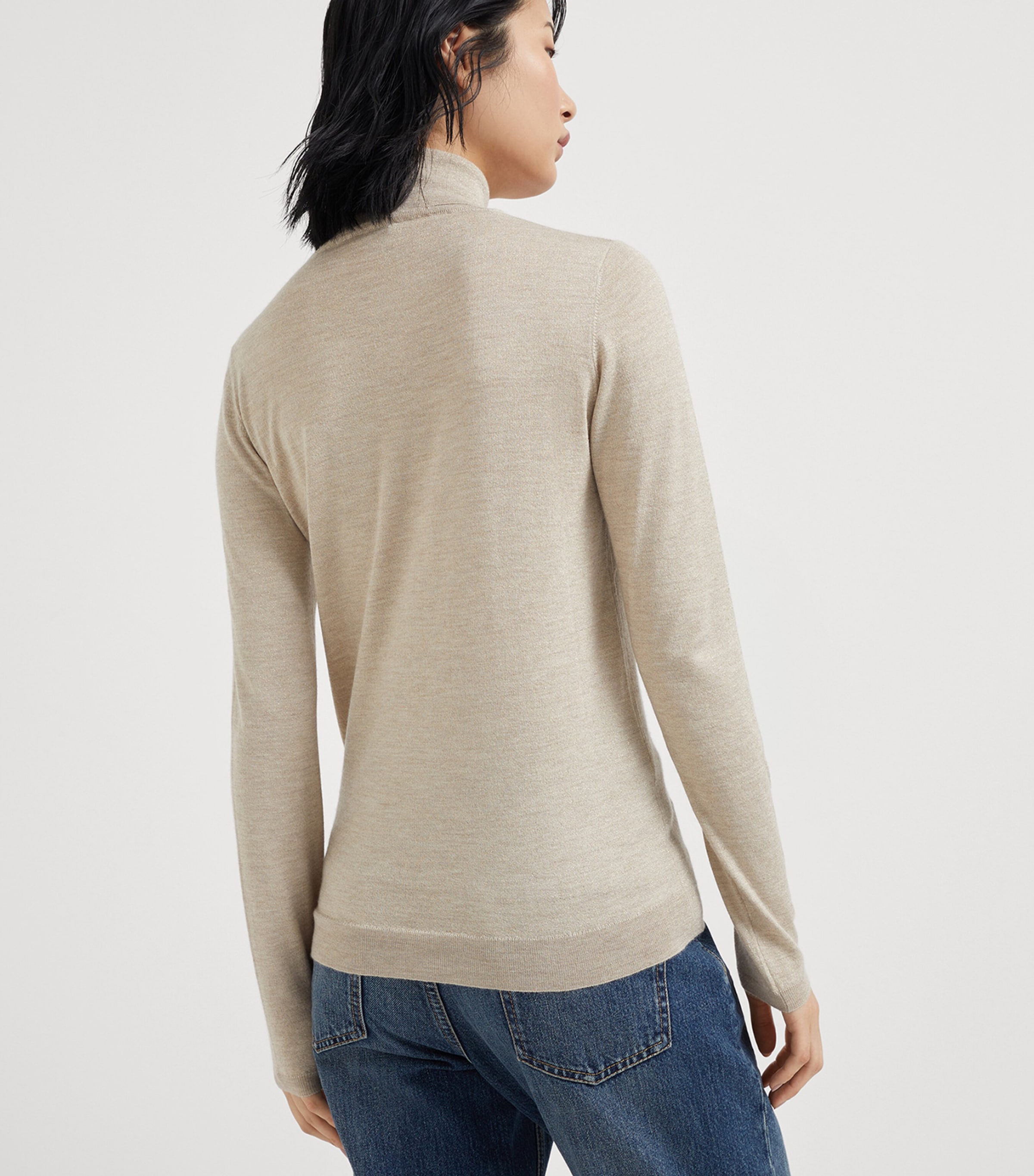 Brunello Cucinelli Womens Cashmere-Silk-Blend Rollneck Sweater Image 3
