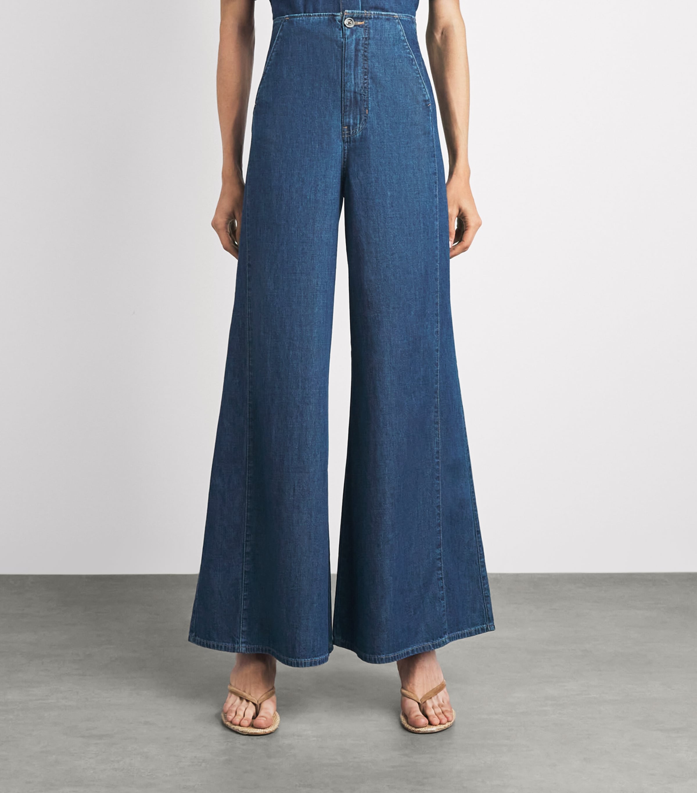 Veronica Beard Womens Digby High-Rise Wide-Leg Jeans Starry Night Image 4