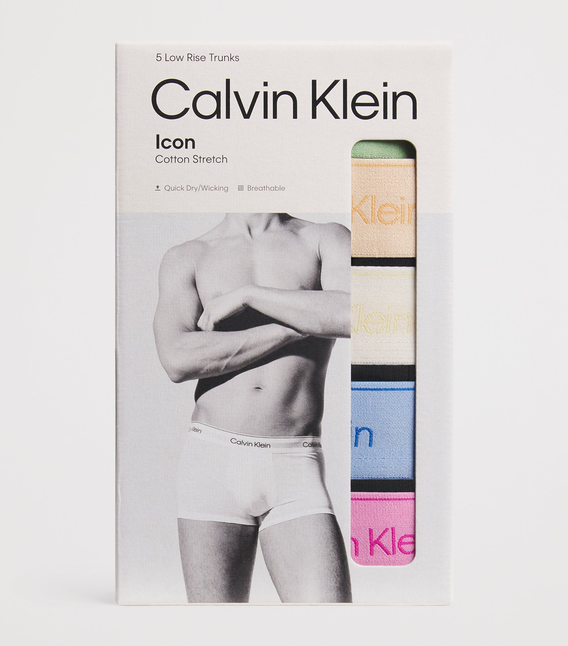 Calvin Klein Mens Stretch-Cotton Icon Trunks (Pack of 5) Multi Image 4