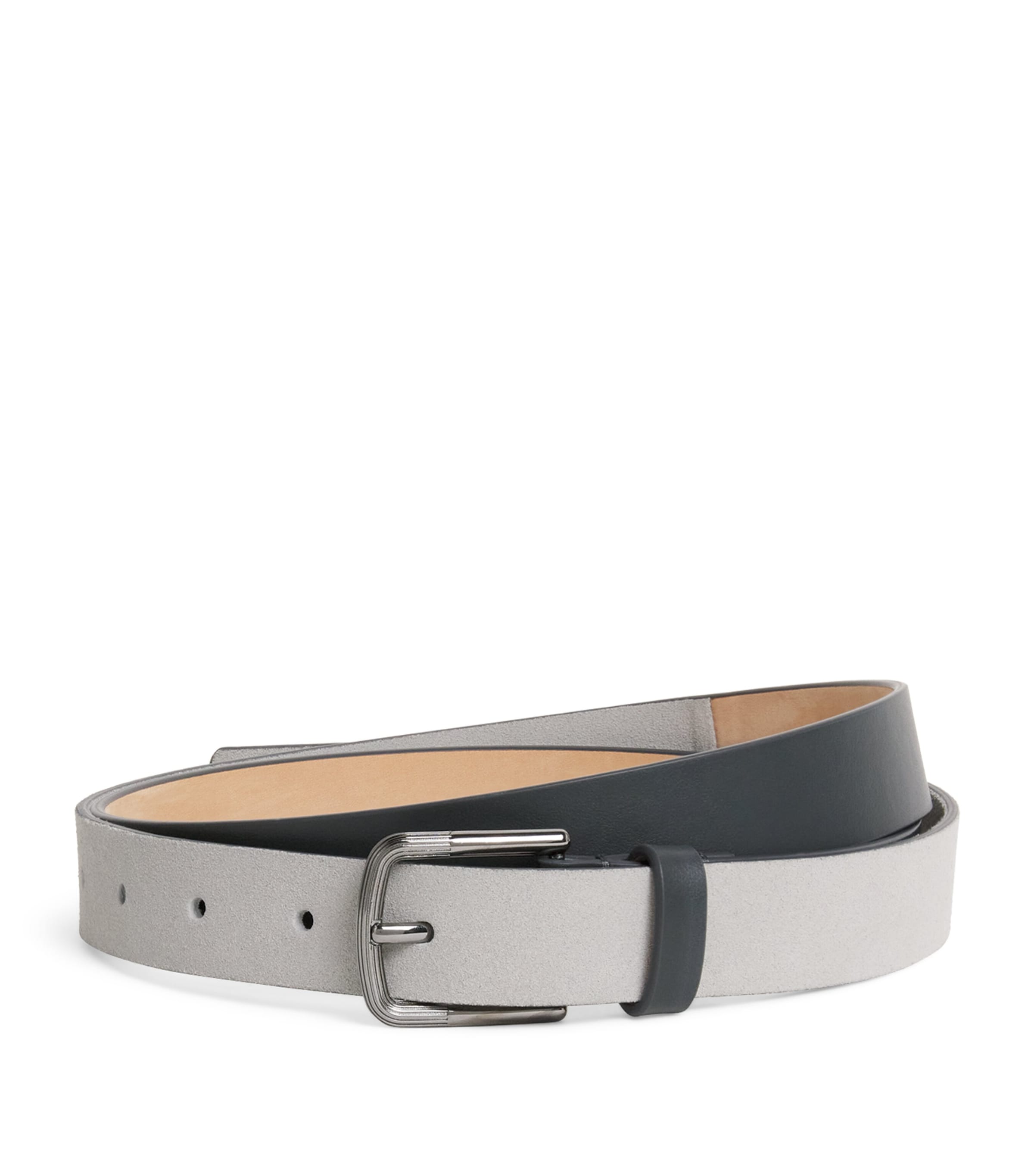 Giorgio Armani Leather Belt In Blue
