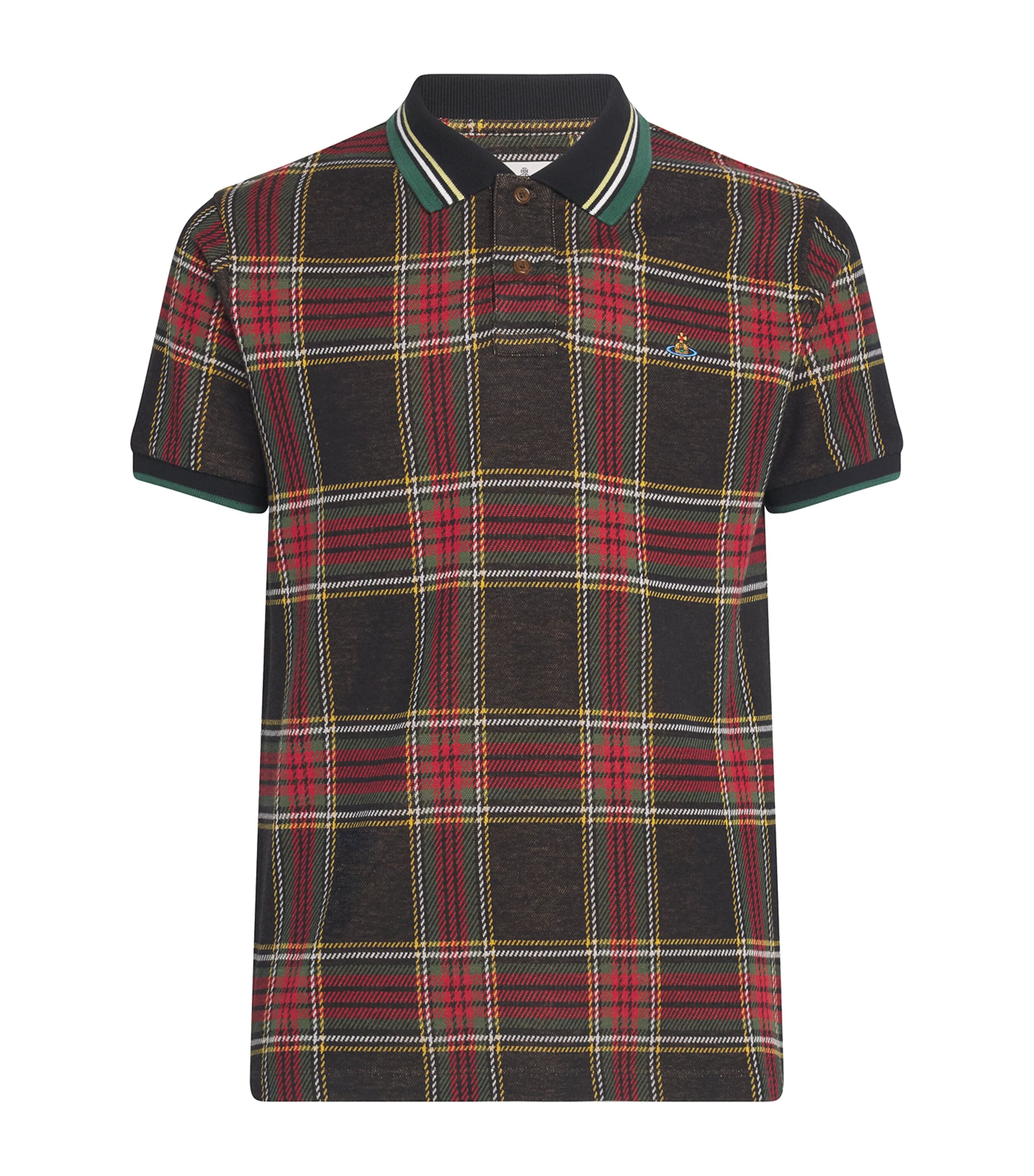 Vivienne Westwood Multicolor Polo Shirt With Orb Decoration On The Chest And All-over Tartan Motif In Cotton Man In Multi