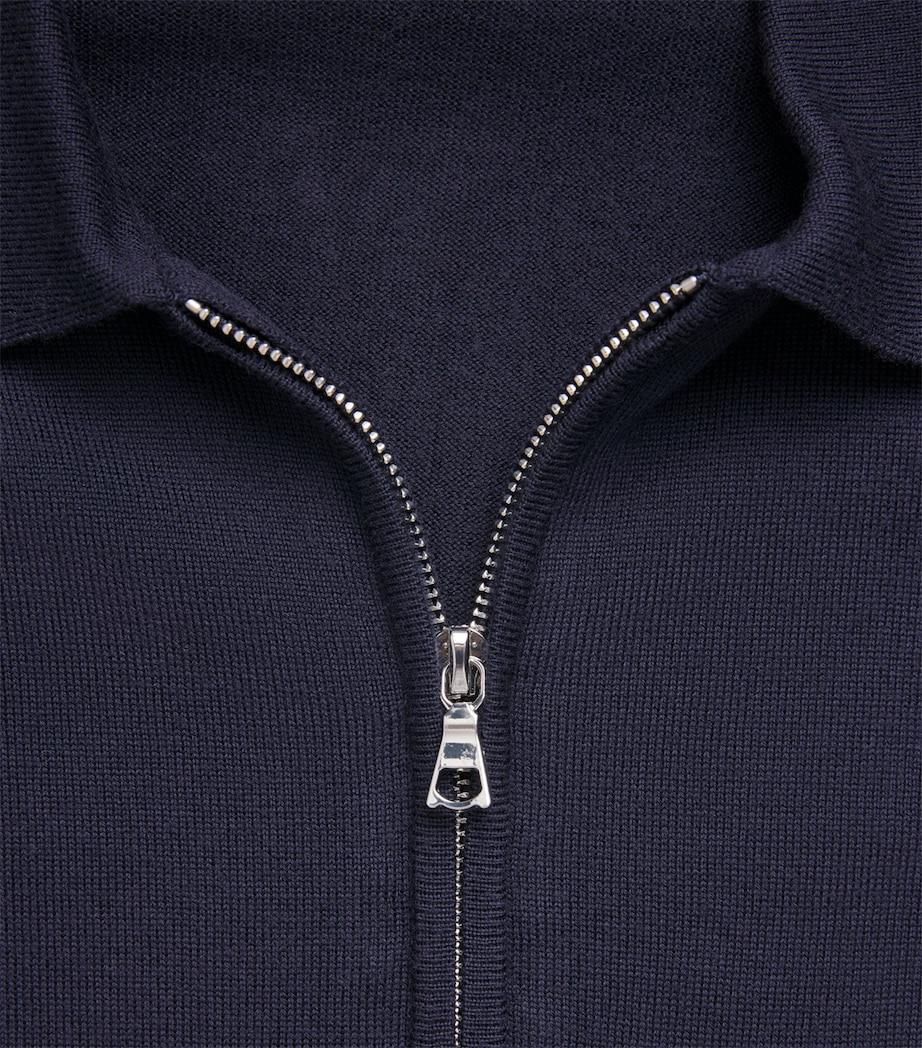 Wool Quarter-Zip Polo Sweater DARK NAVY Image 5