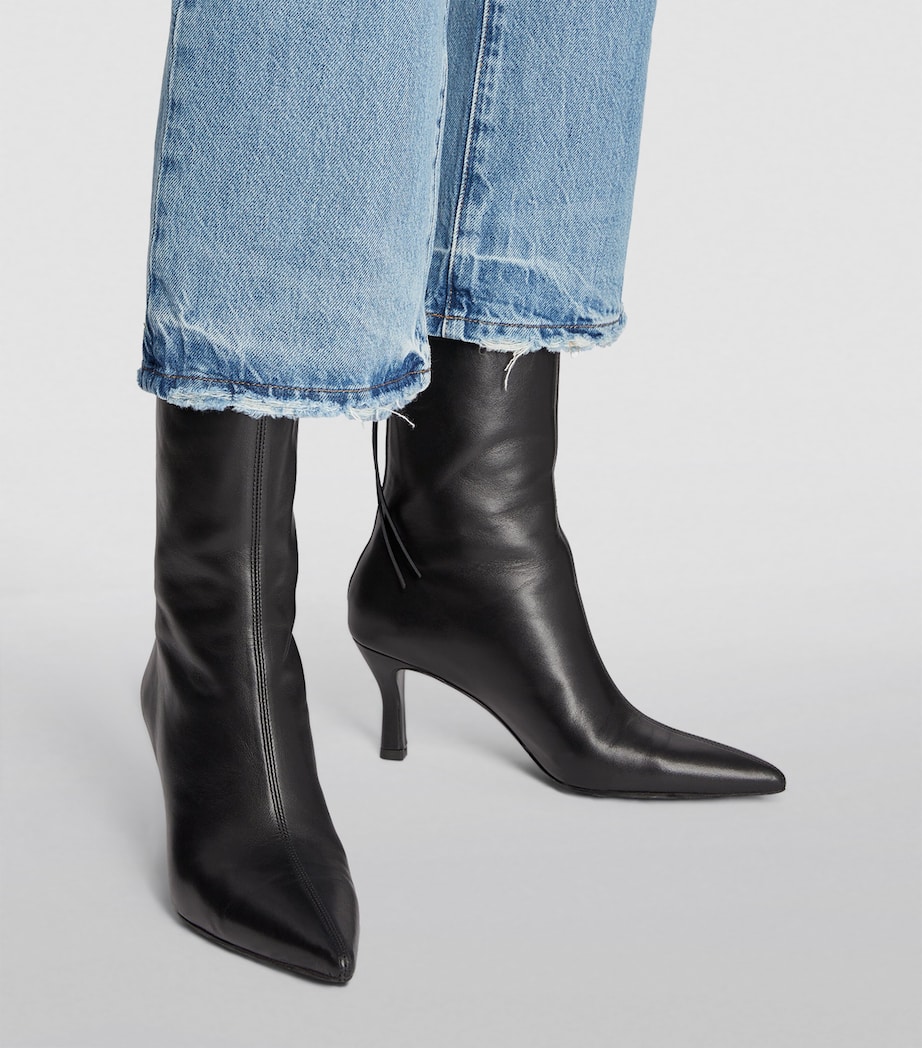 Leather Ankle Boots 75 BLACK Image 5