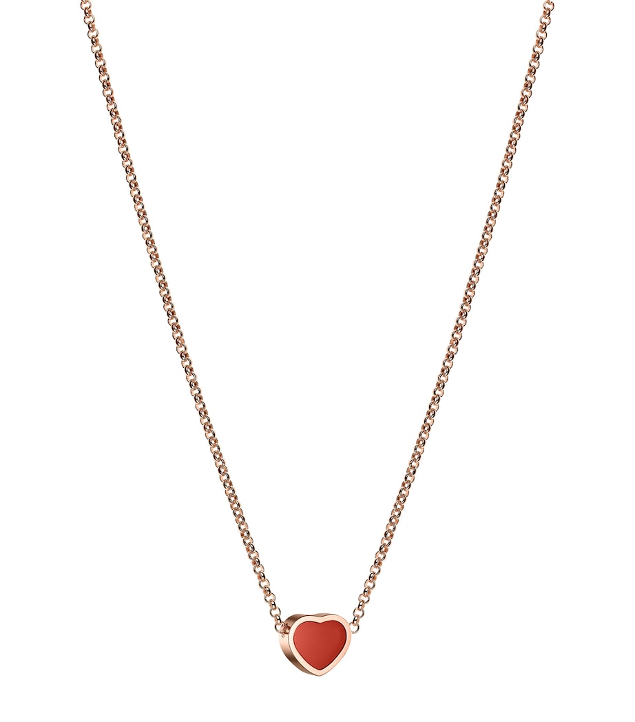 Rose Gold and Carnelian My Happy Hearts Pendant Necklace 18K ROSE GOLD Image 3