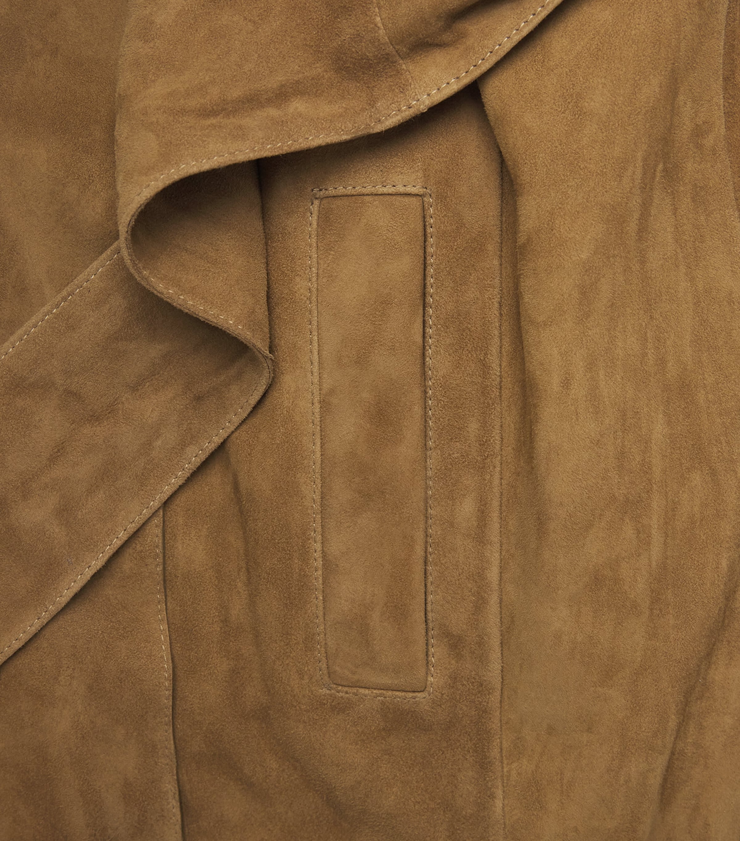 Arma Womens Lamb Suede Yava Trench Coat Dark Olive Image 6