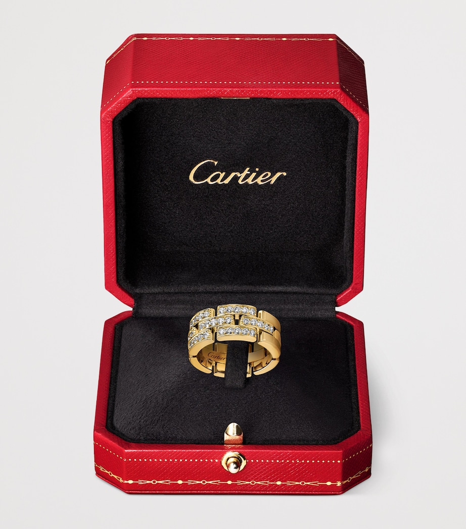 Cartier Yellow Gold and Diamond Maillon Panthère Ring | Harrods UK