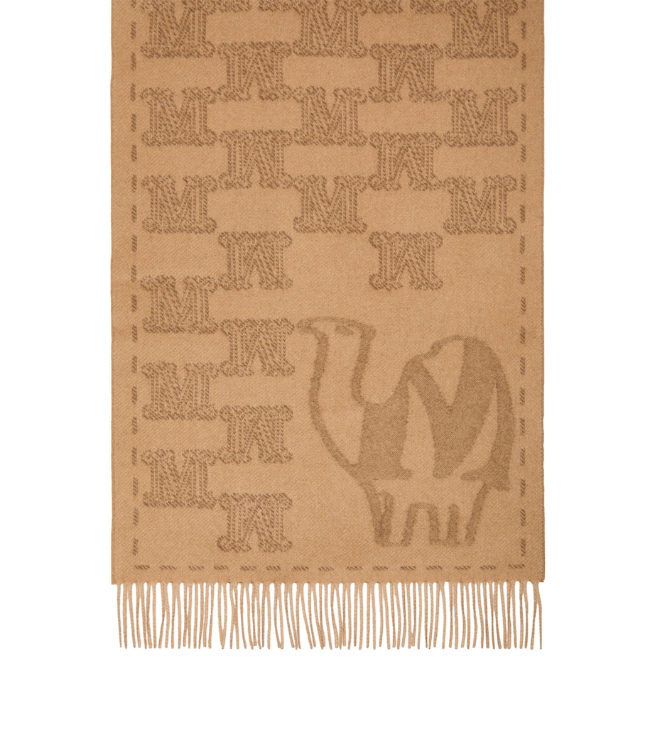 Max Mara Cashmere Jacquard Scarf Camel Image 1