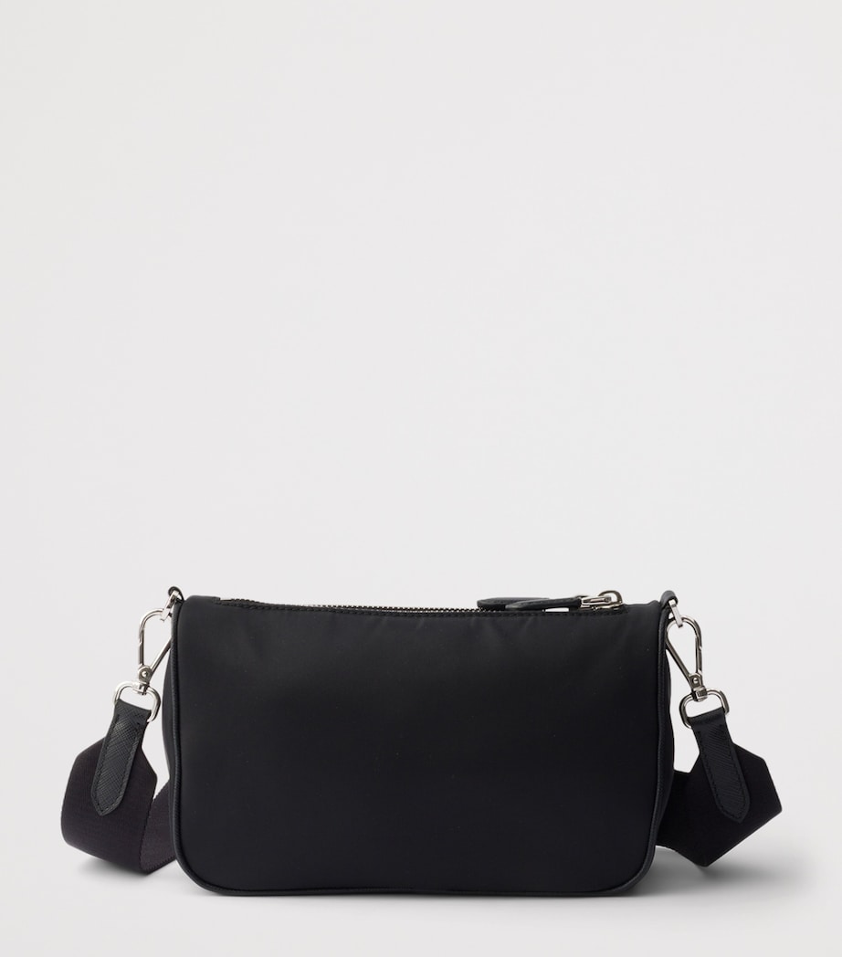 Prada Mini Re-Nylon-Leather Shoulder Bag Black Image 3