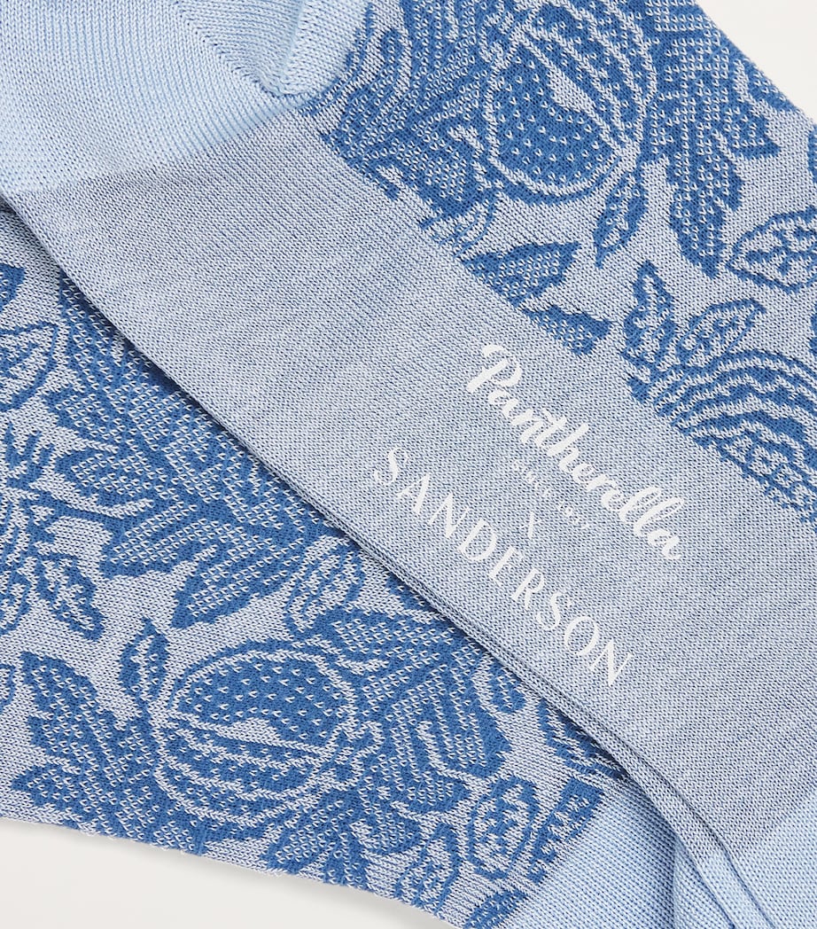 x Sanderson Cotton-Blend Cantaloupe Socks LIGHT BLUE 02 Image 2
