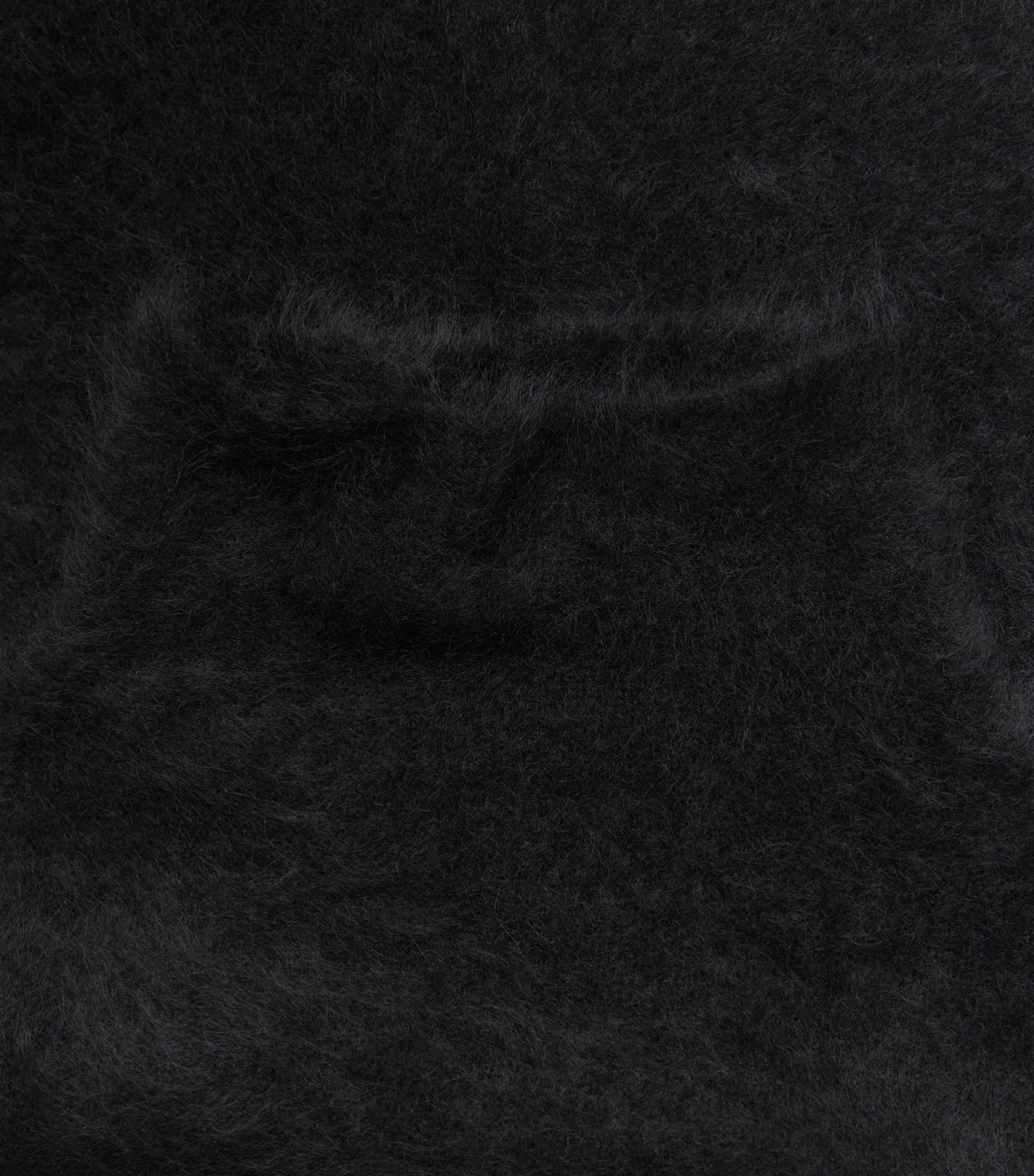 Soft Goat Womens Brushed Cashmere Short-Sleeve Sweater Black Image 6